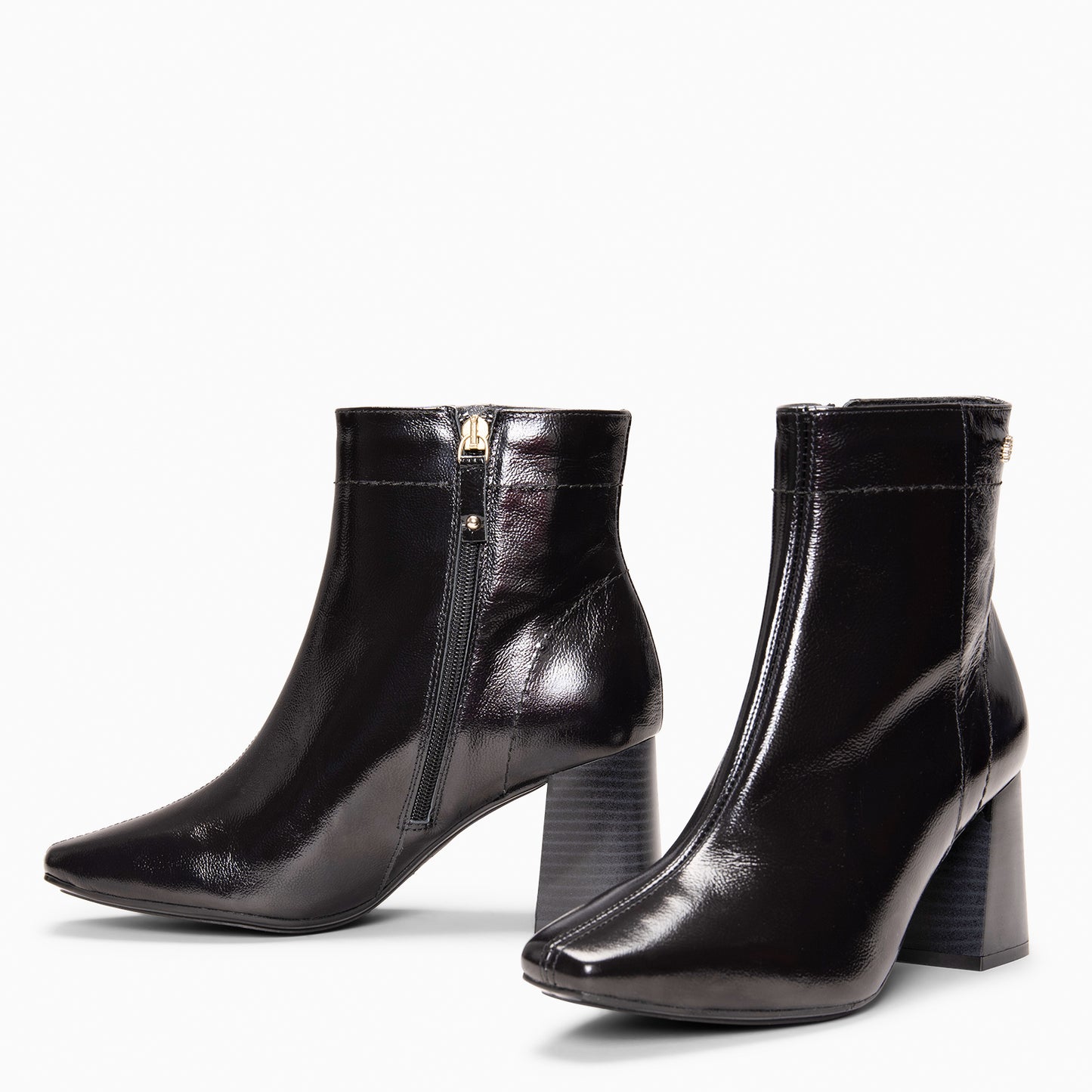 LIPPA - Botines de tacón alto de charol NEGRO