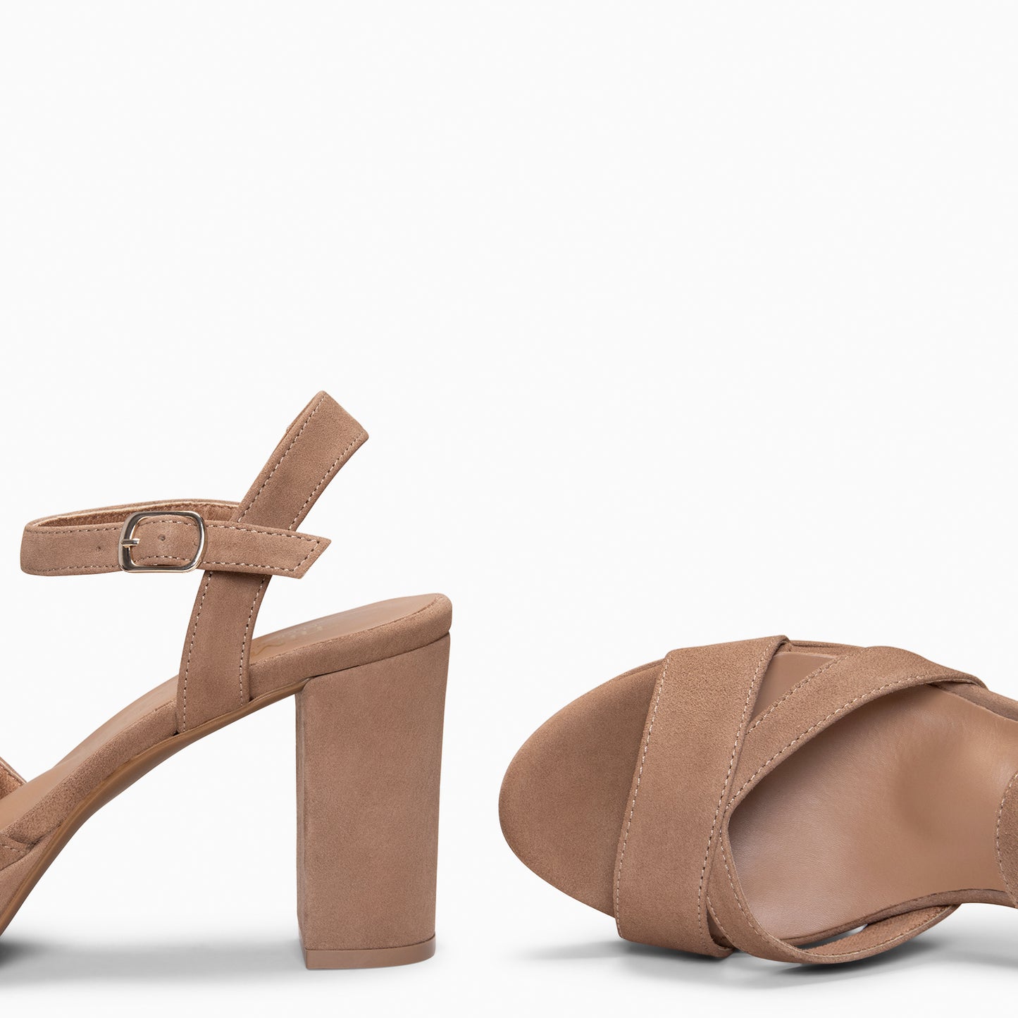 PARIS – Sandalias de fiesta con tacón alto y plataforma TAUPE