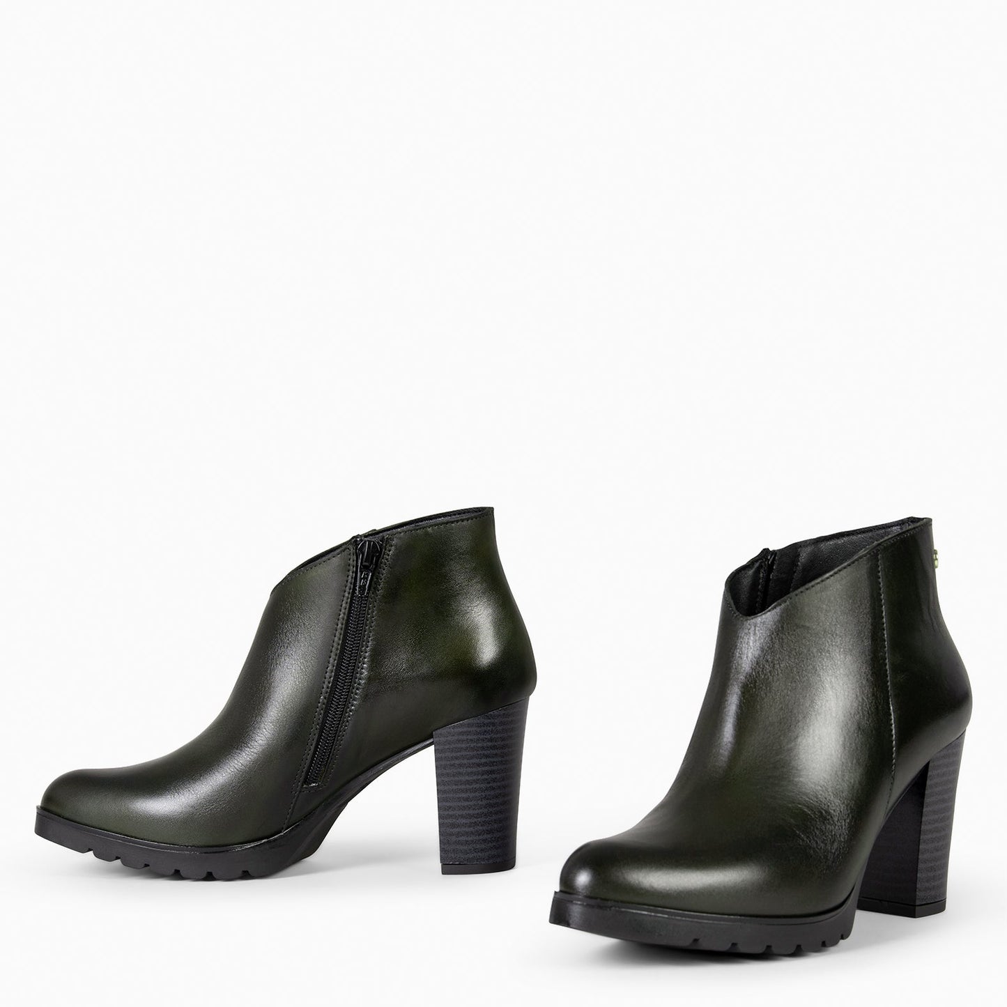 CLASSIC - Botines de mujer con tacón VERDE