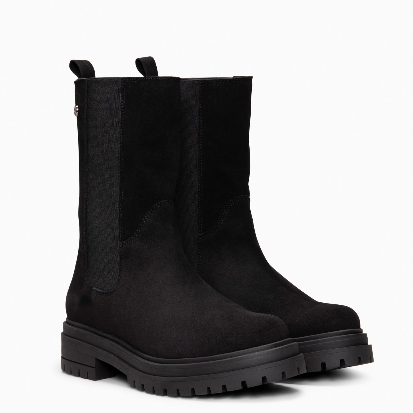 MARTE - Botines Chelsea con suela track NEGRO