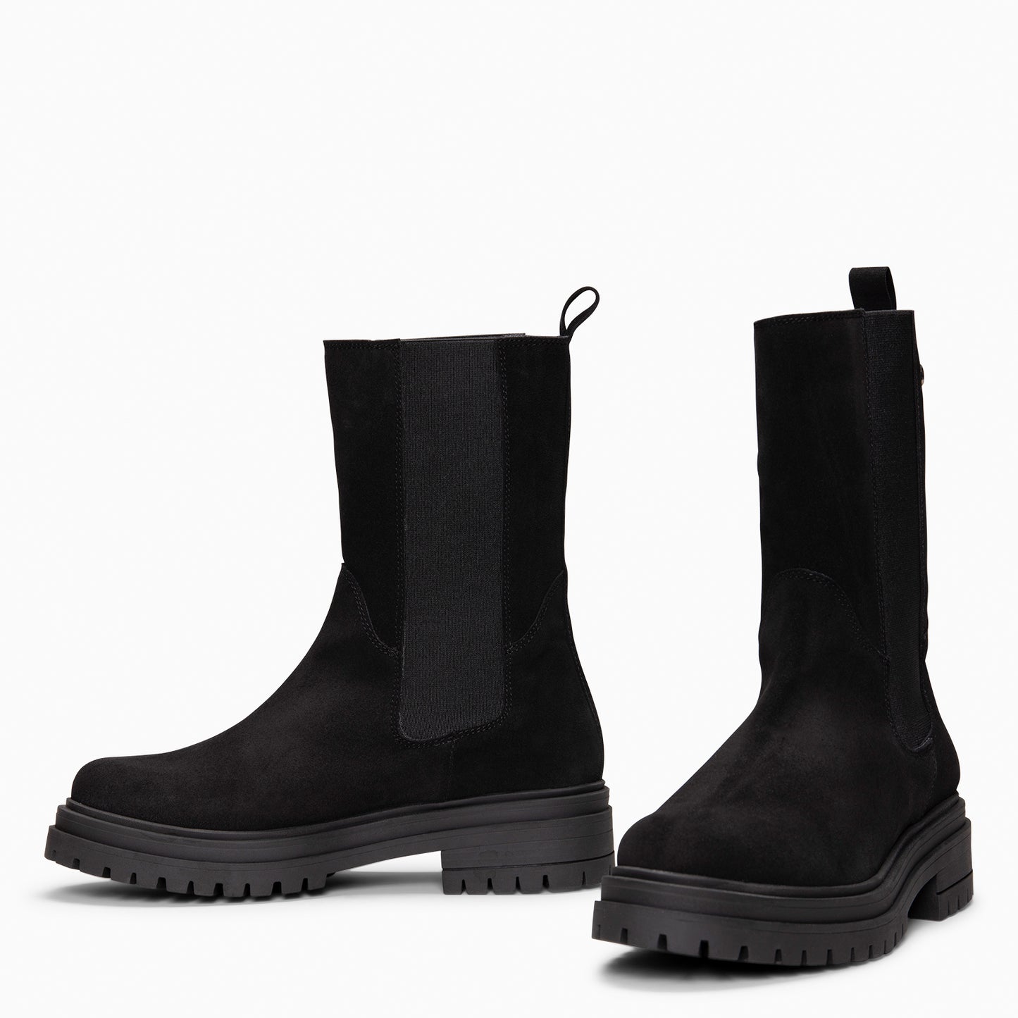 MARTE - Botines Chelsea con suela track NEGRO