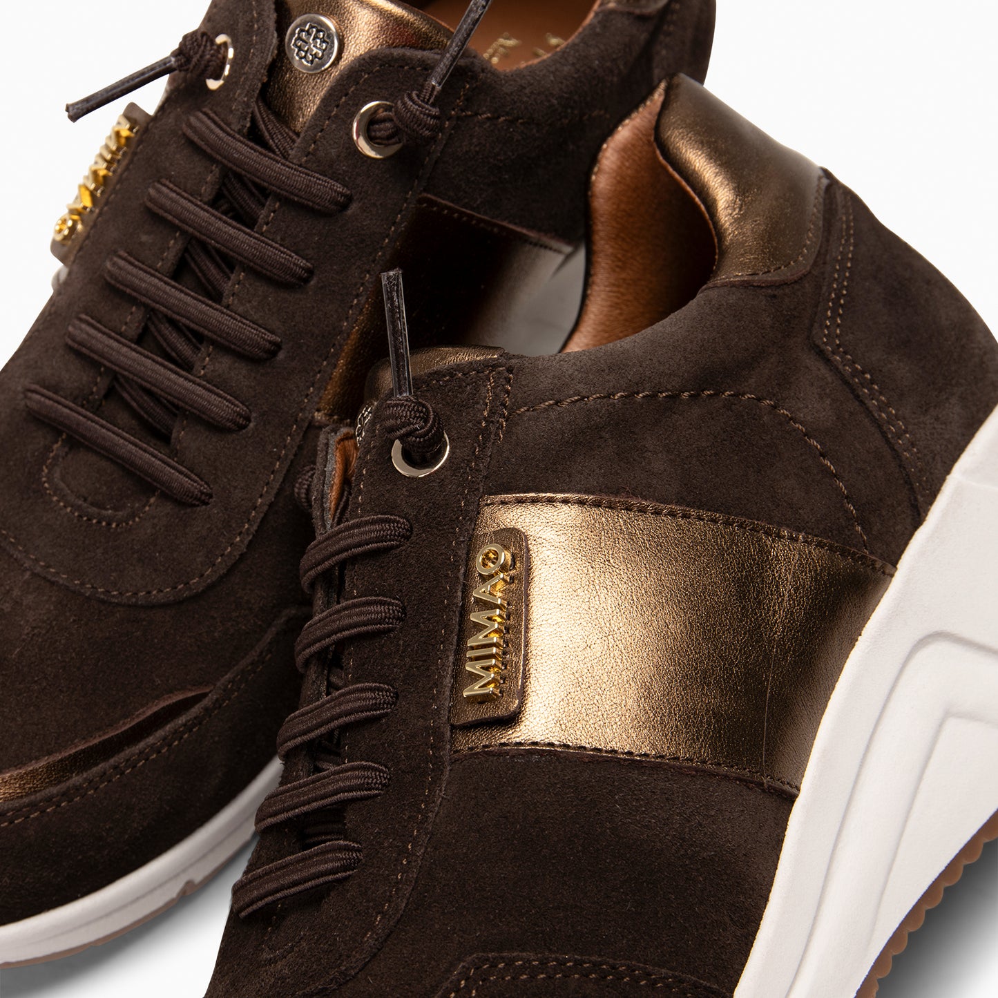 PAU - Zapatillas con cuña MARRON