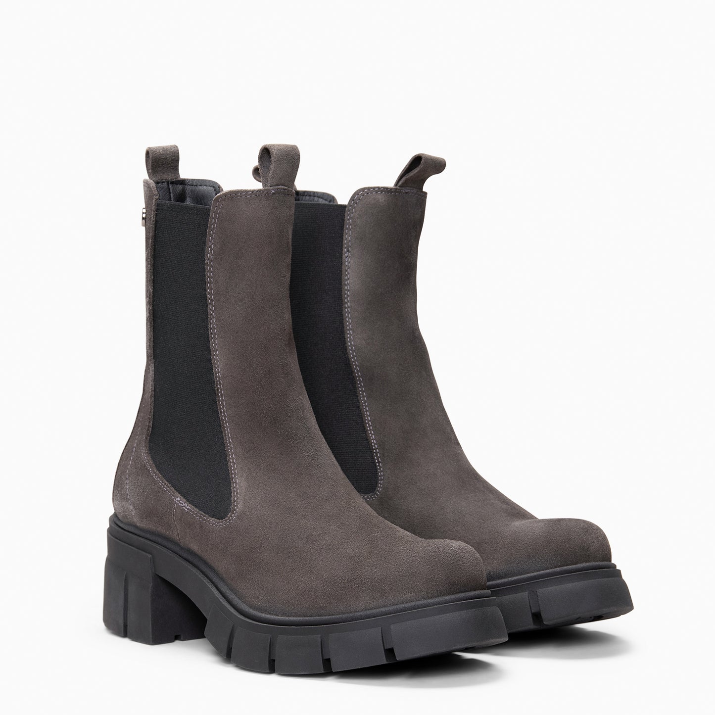 LUCIA - Botines Chelsea con plataforma GRIS