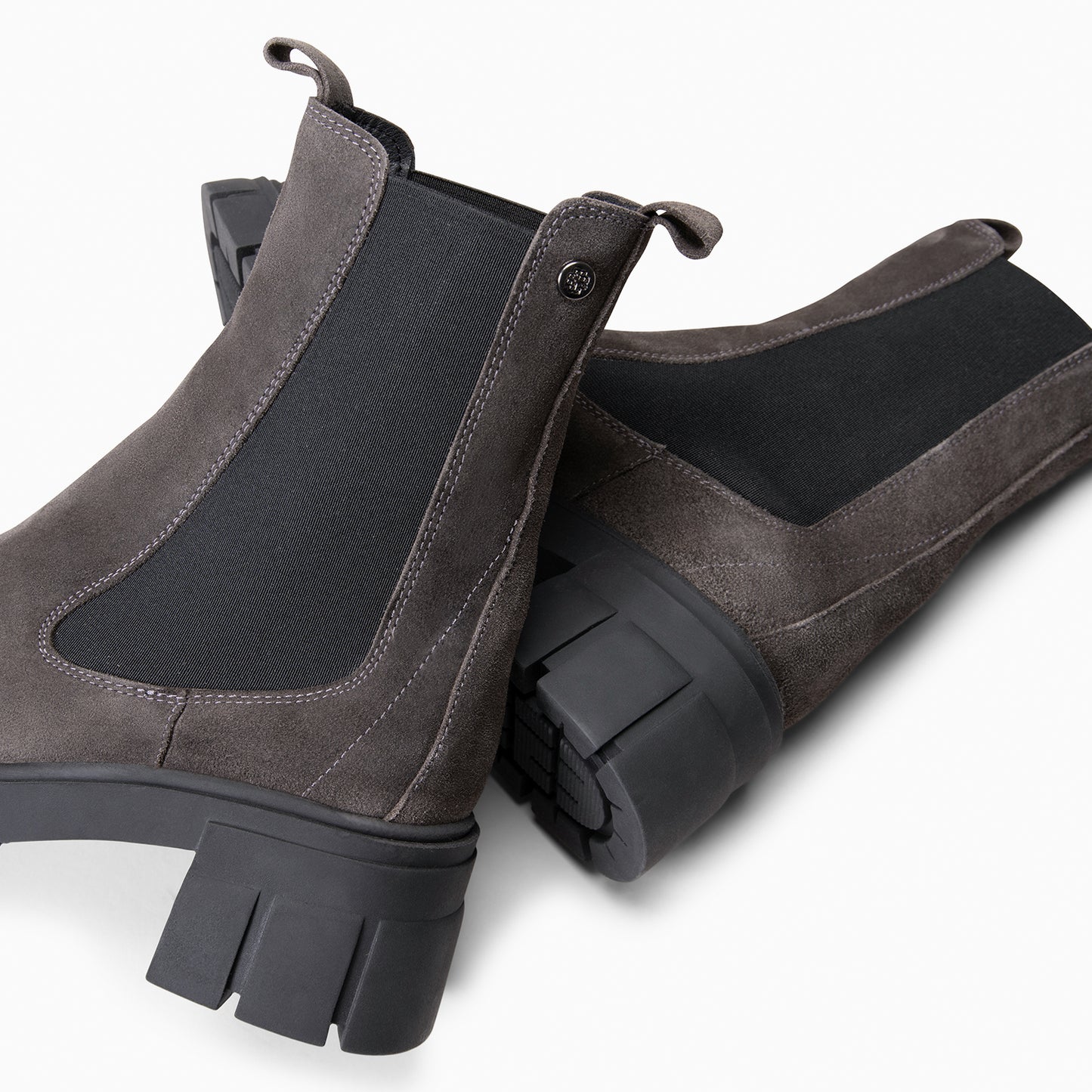 LUCIA - Botines Chelsea con plataforma GRIS