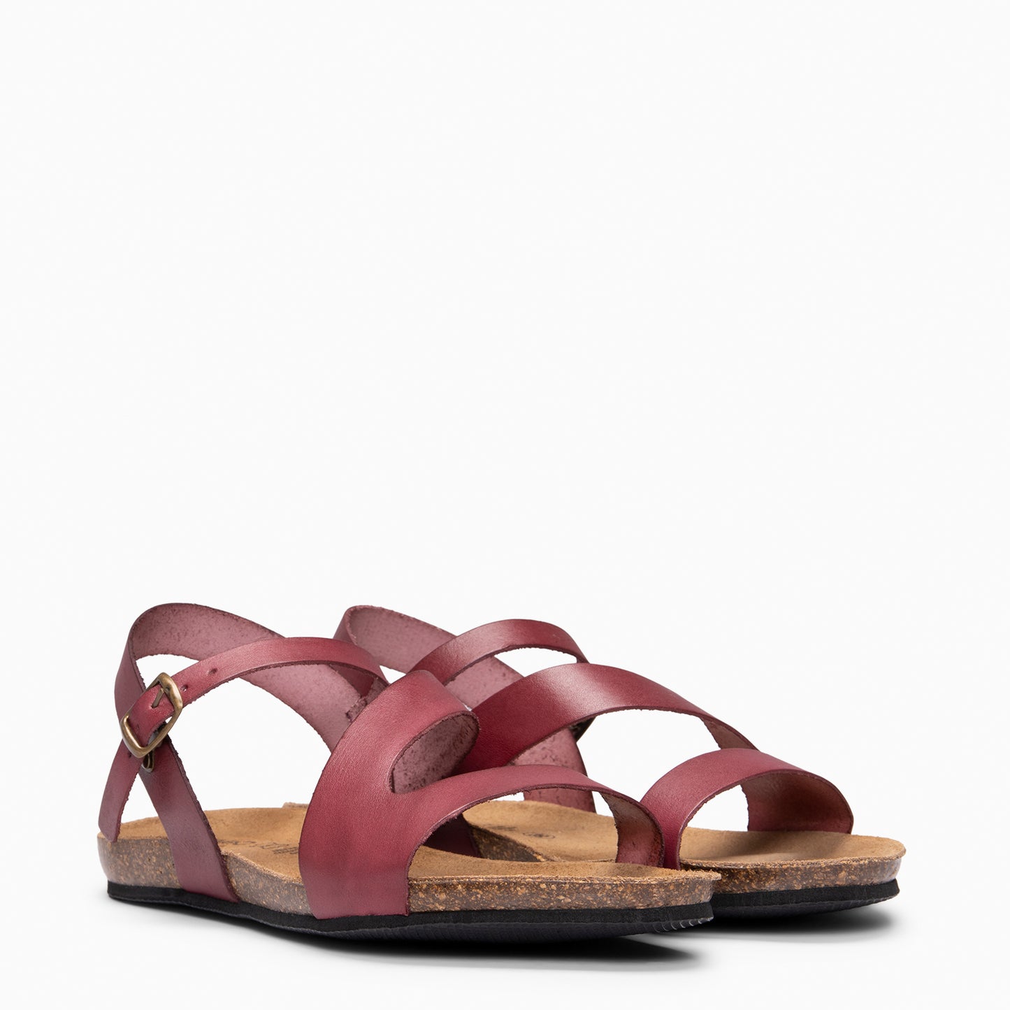 LIS – Sandalias BIO de piel de Vaquetilla VINO