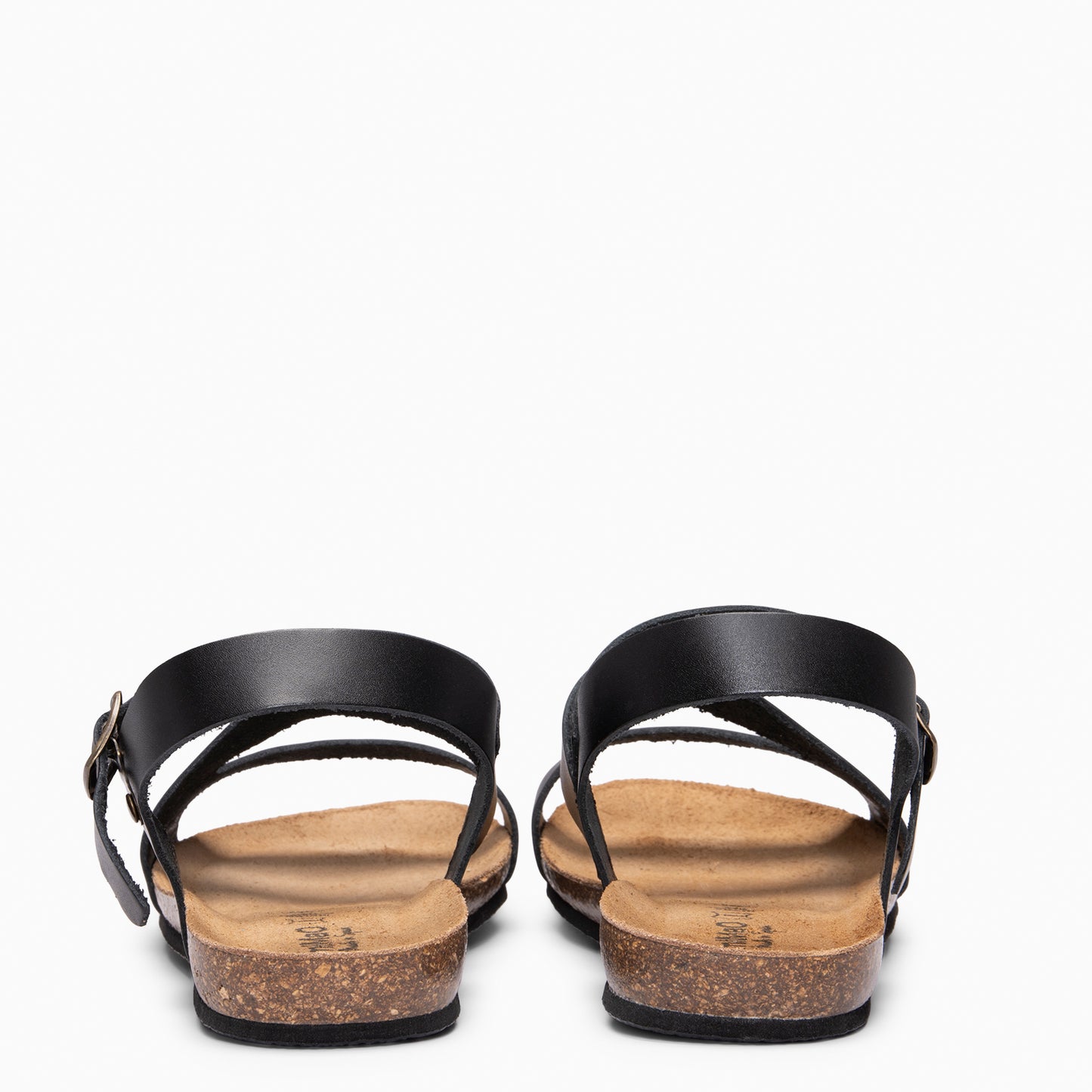 LIS – Sandalias BIO de piel de Vaquetilla NEGRO