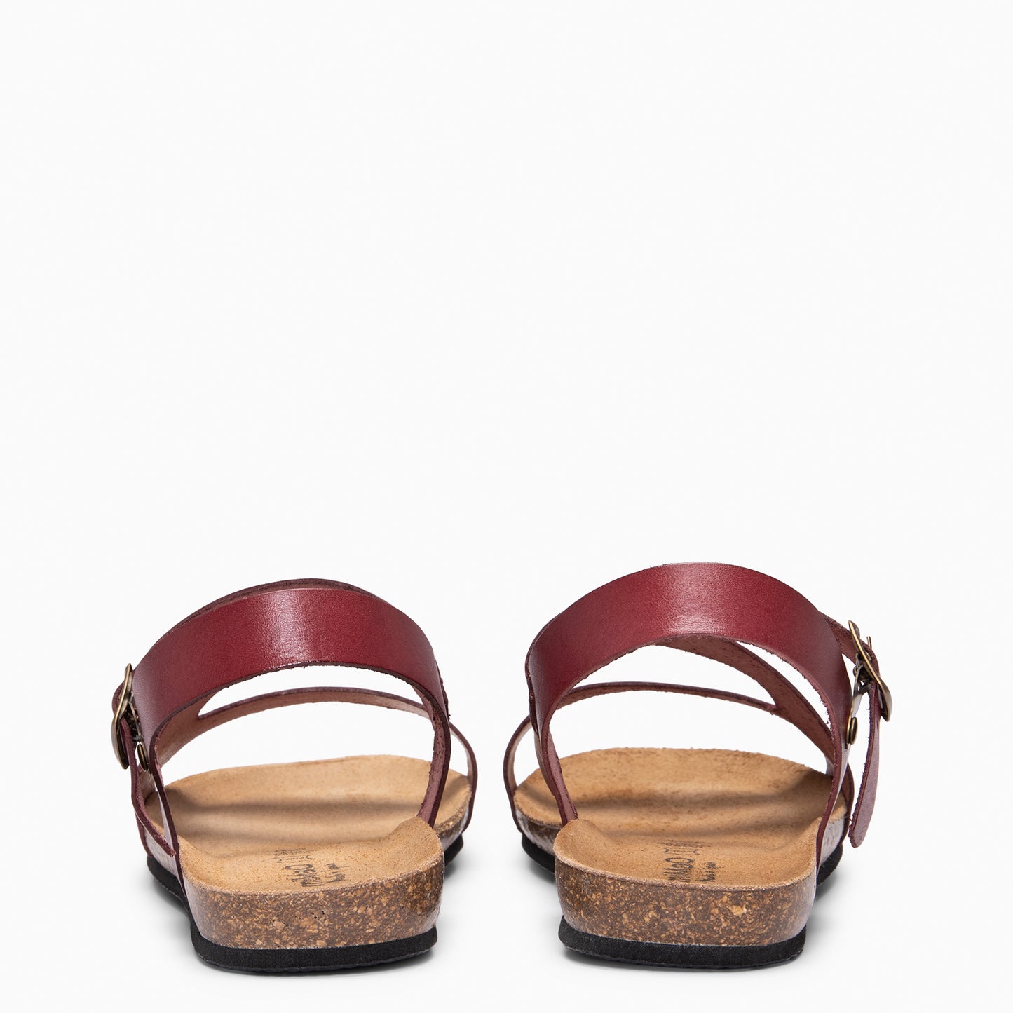 LIS – Sandalias BIO de piel de Vaquetilla VINO