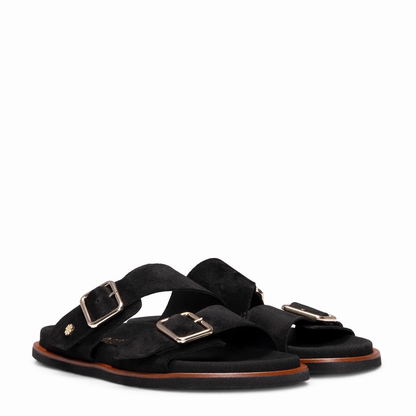 FRIDA - Sandalias tipo pala de ante NEGRO