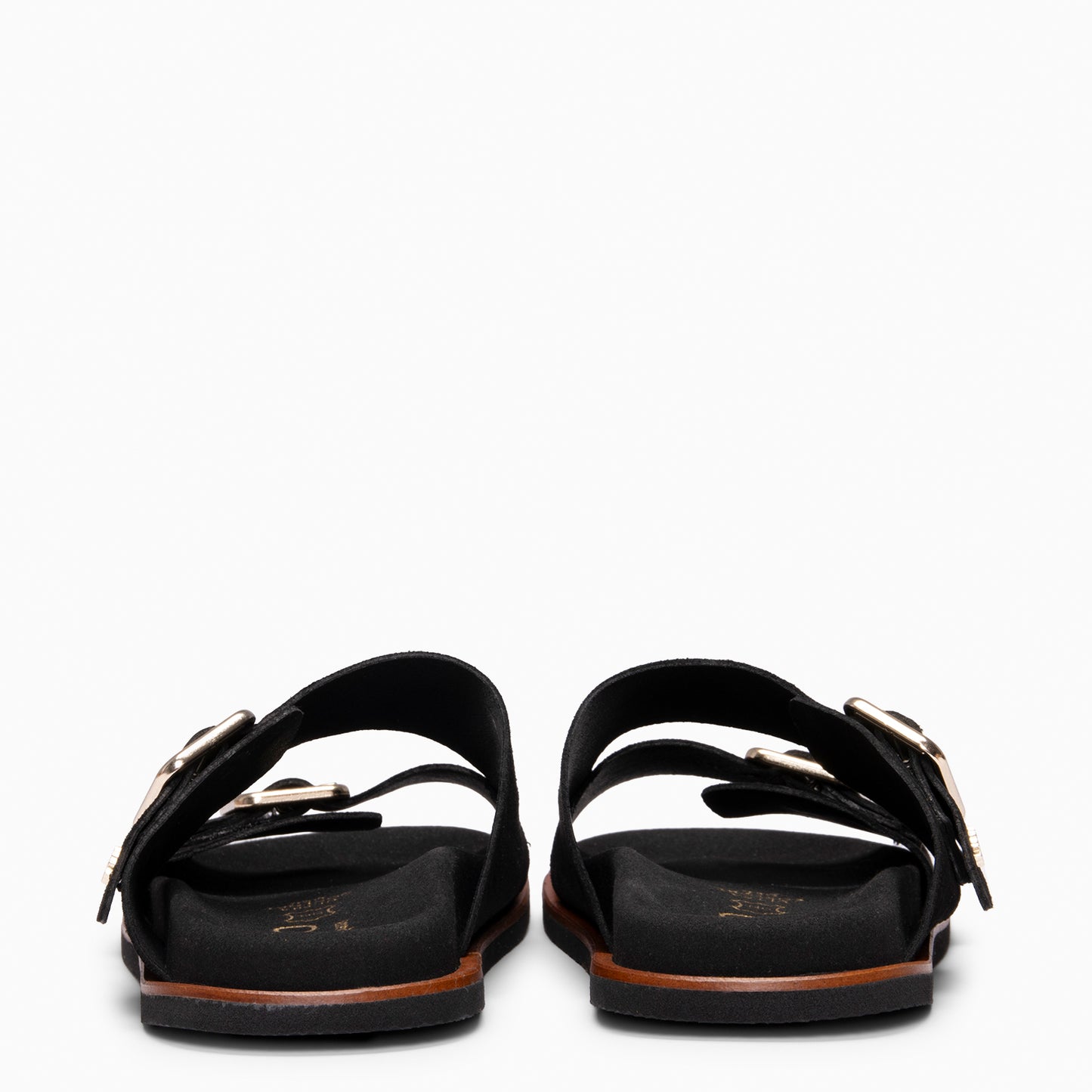 FRIDA - Sandalias tipo pala de ante NEGRO