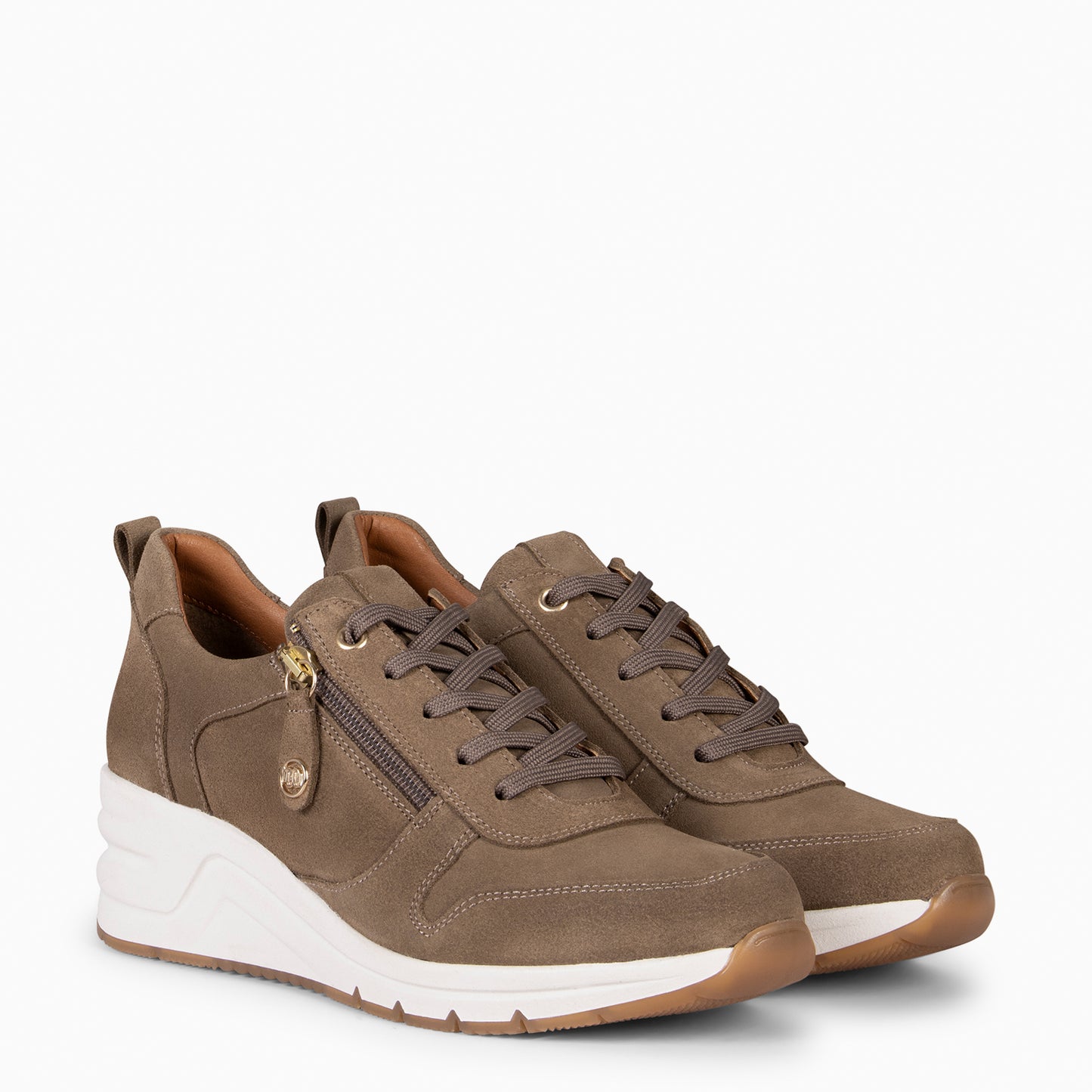 ARLES – Zapatillas deportivas con adorno cremallera TAUPE