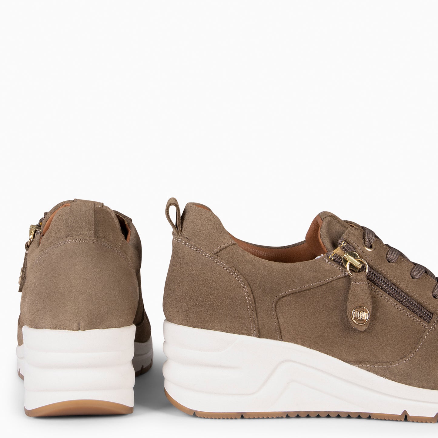 ARLES – Zapatillas deportivas con adorno cremallera TAUPE