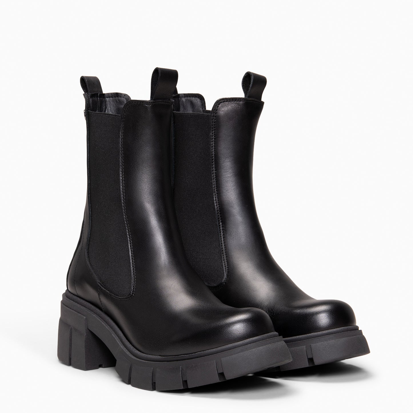 LUCIA - Botines Chelsea con plataforma NEGRO