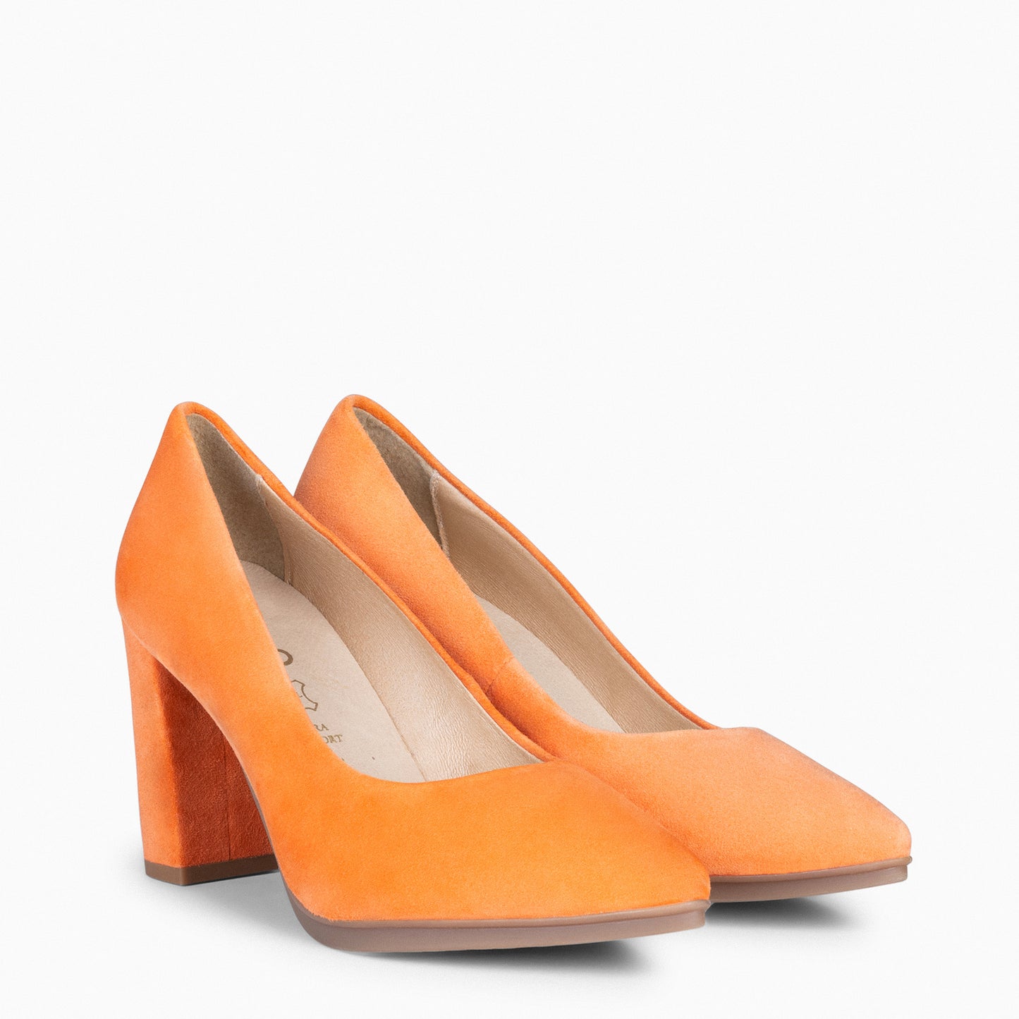 URBAN – Zapatos de tacón alto de ante  NARANJA