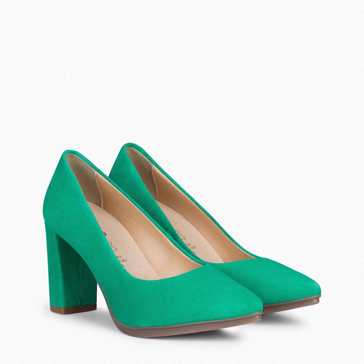 URBAN – Zapatos de tacón alto de ante VERDE