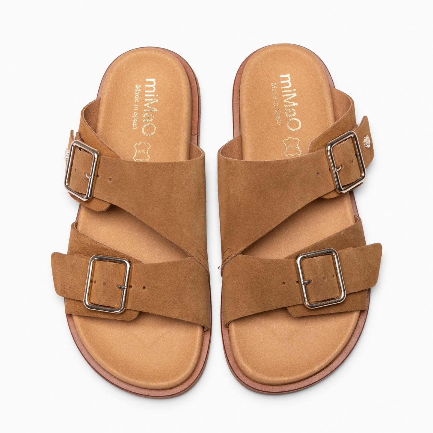 FRIDA - Sandalias tipo pala de ante CUERO