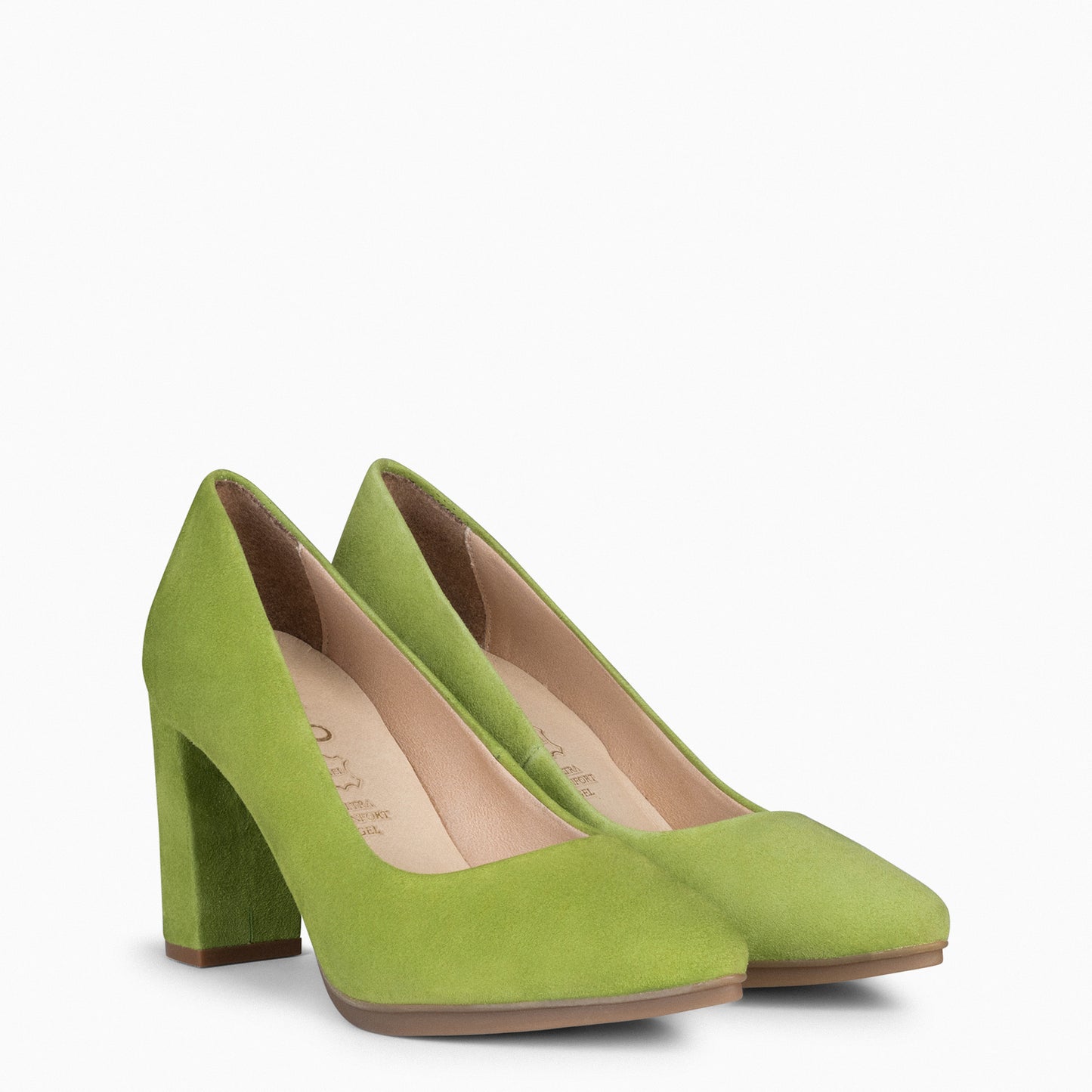 URBAN – Zapatos de tacón alto de ante VERDE PISTACHO