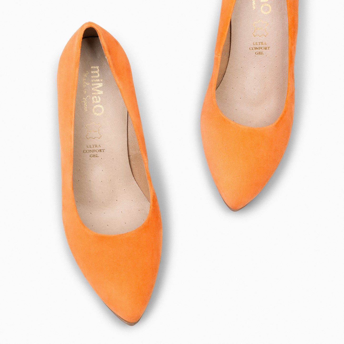 URBAN – Zapatos de tacón alto de ante  NARANJA