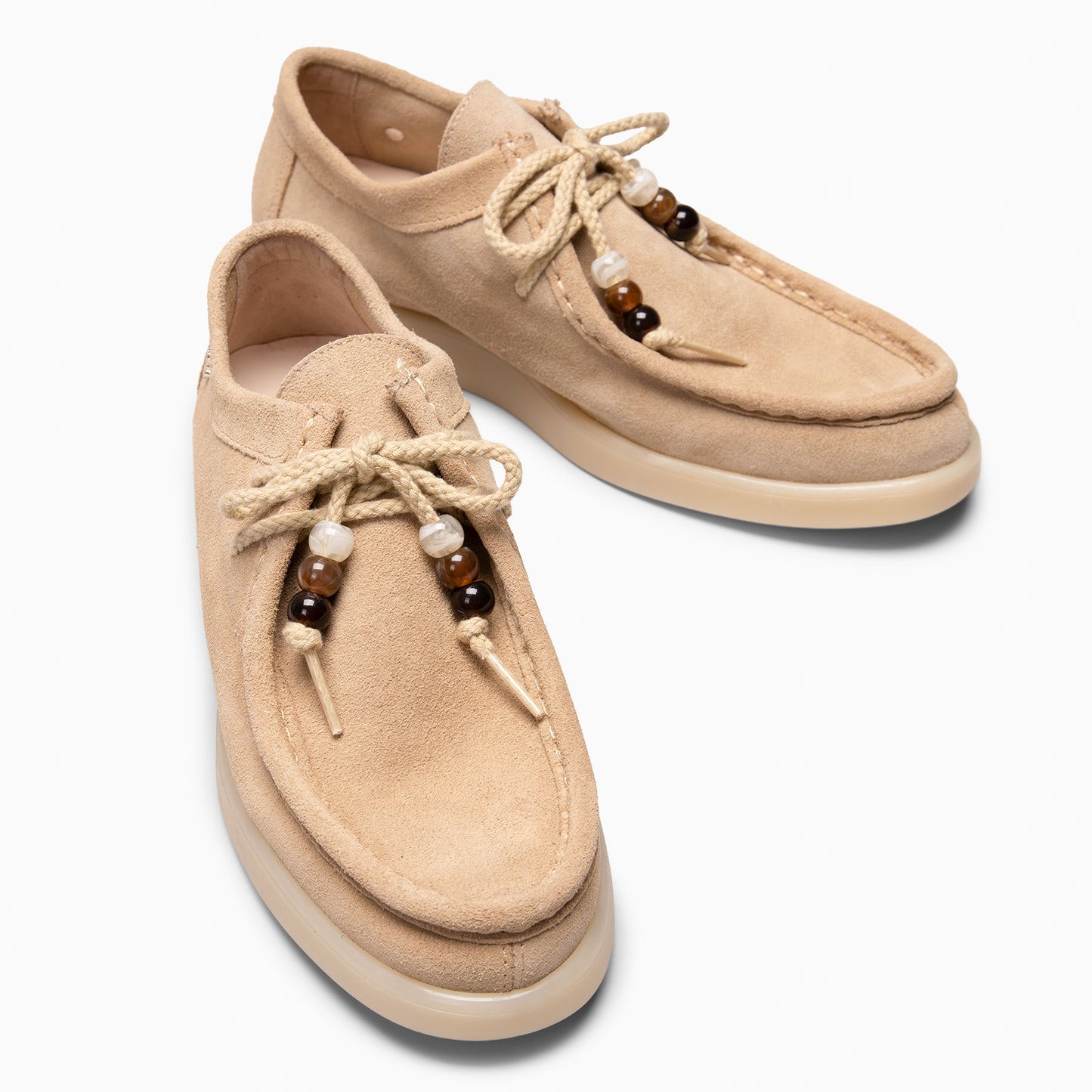 TUPI - Mocasines con cordones de serraje BEIGE