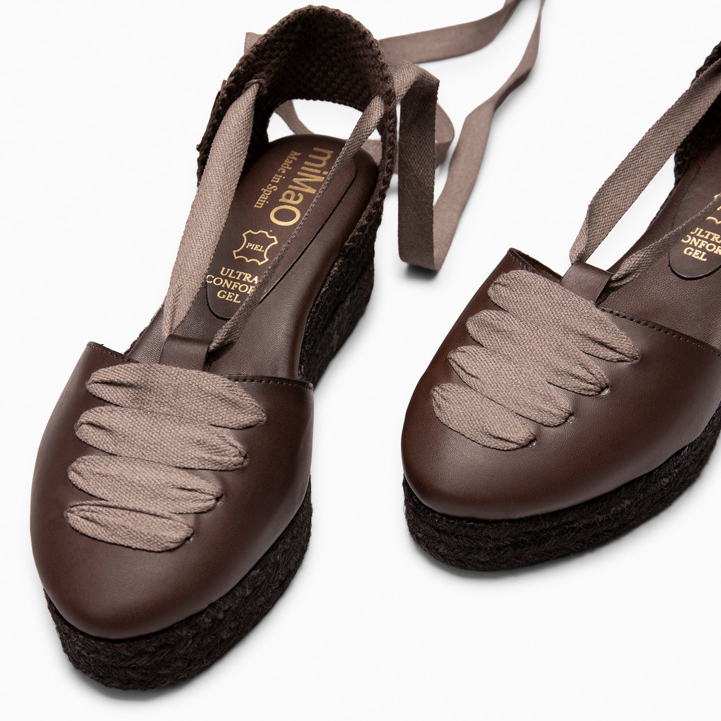 NOJA - Cuñas de esparto con tintado natural MARRON