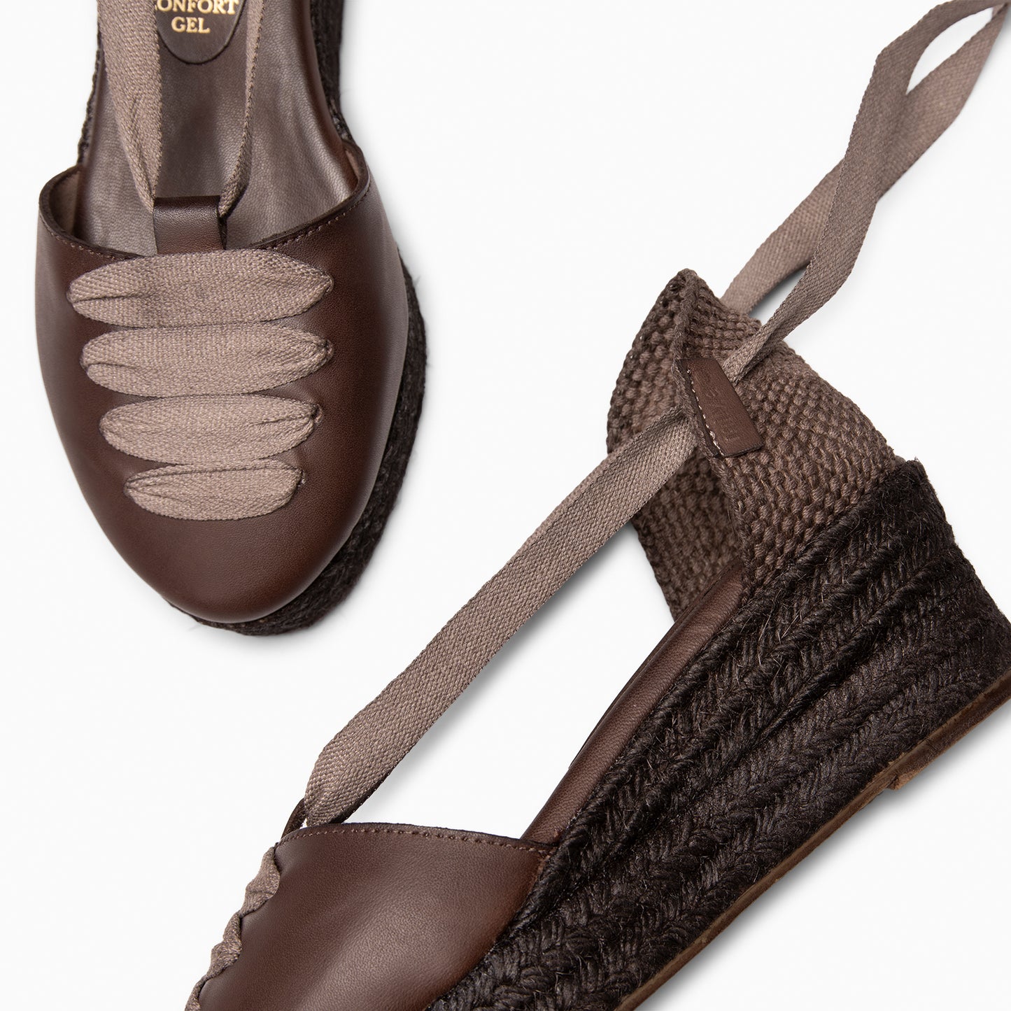 NOJA - Cuñas de esparto con tintado natural MARRON