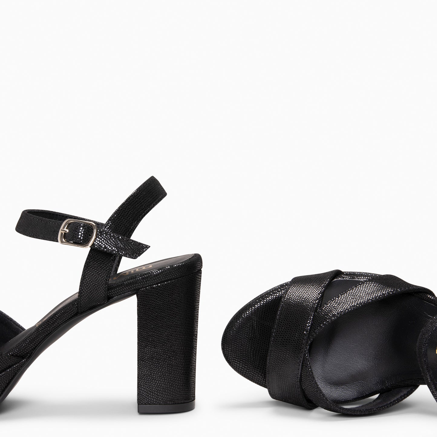 PARIS – Sandalias de fiesta con tacón alto y plataforma NEGRO FANTASY