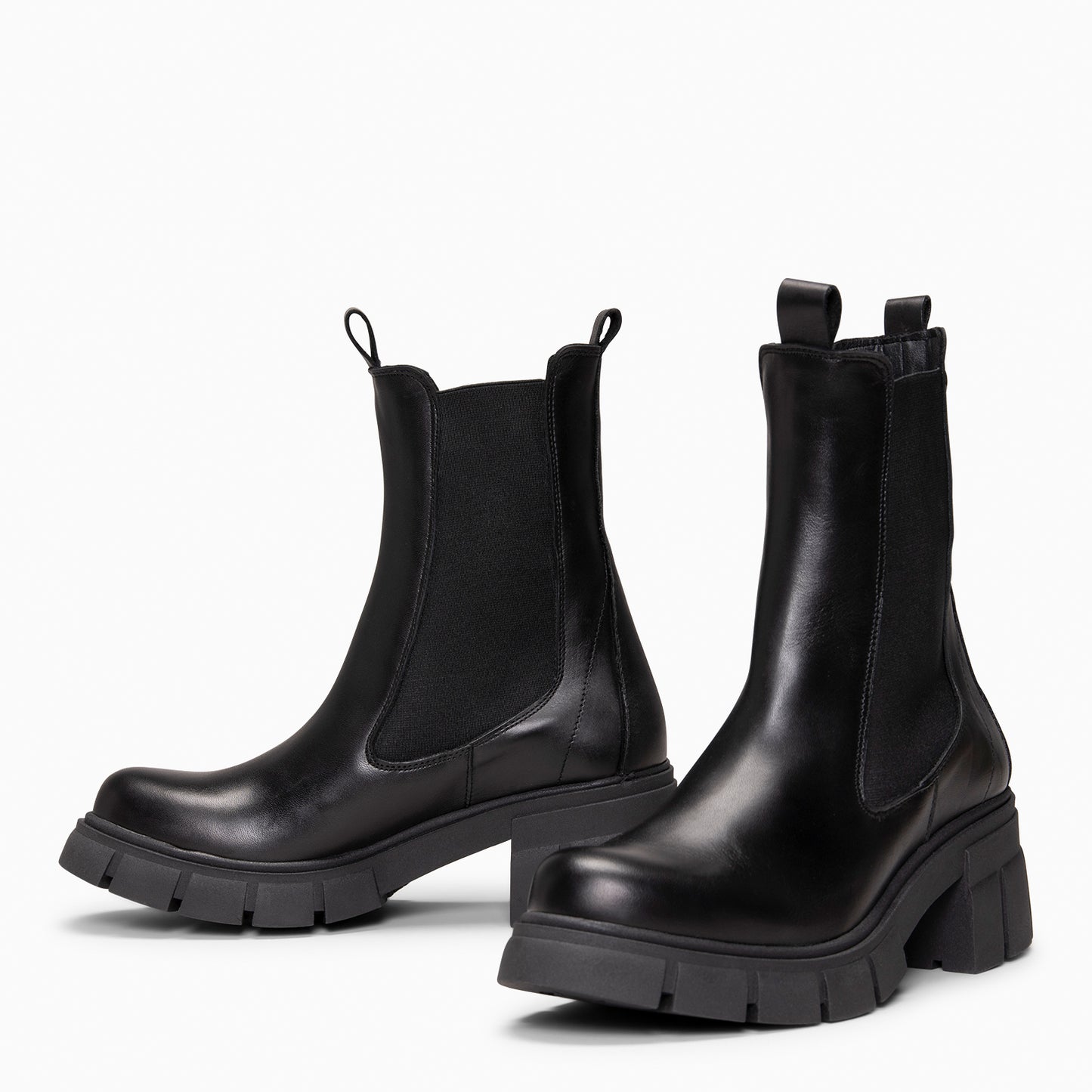 LUCIA - Botines Chelsea con plataforma NEGRO