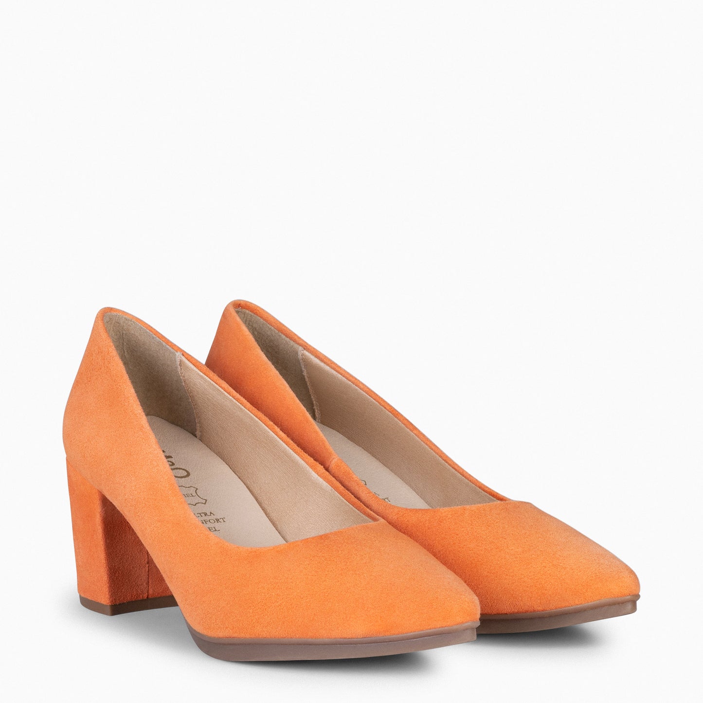 URBAN S - Zapatos de tacón medio de ante NARANJA