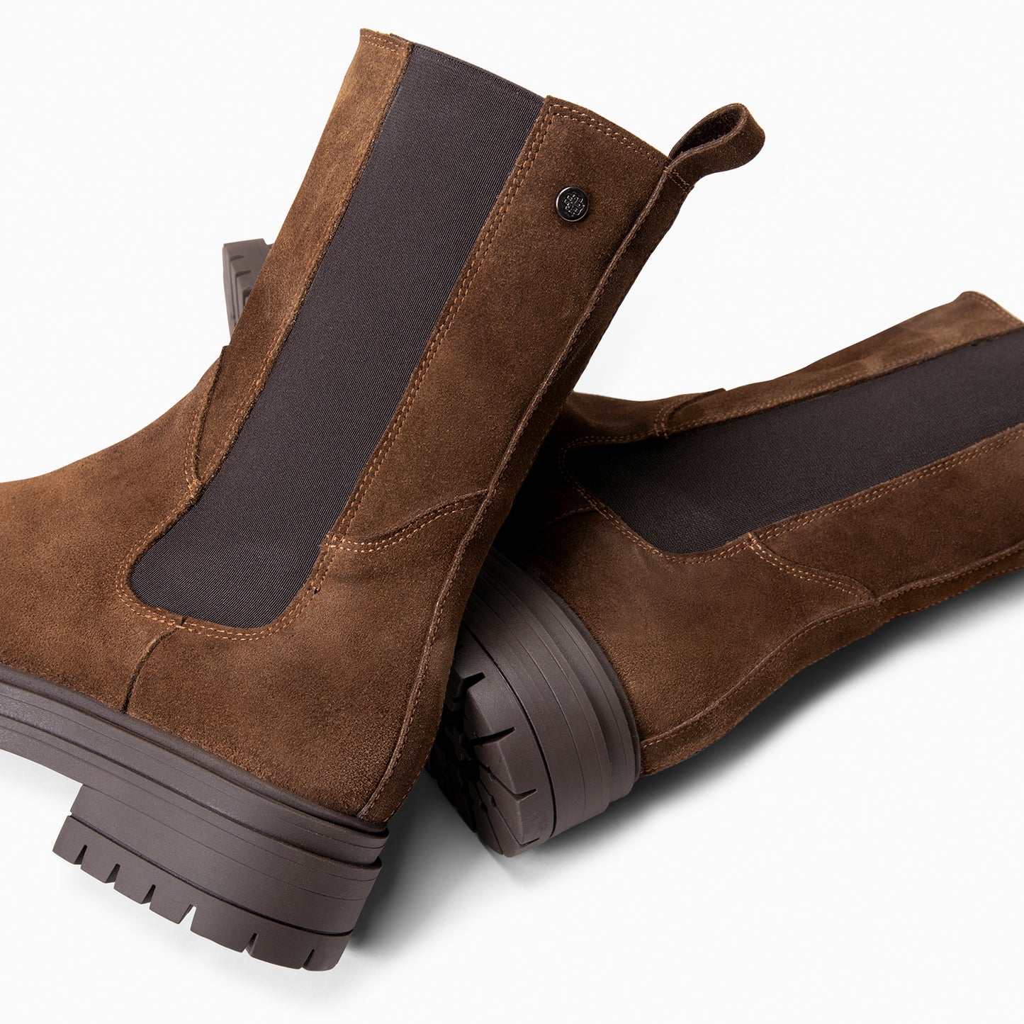 MARTE - Botines Chelsea con suela track MARRON