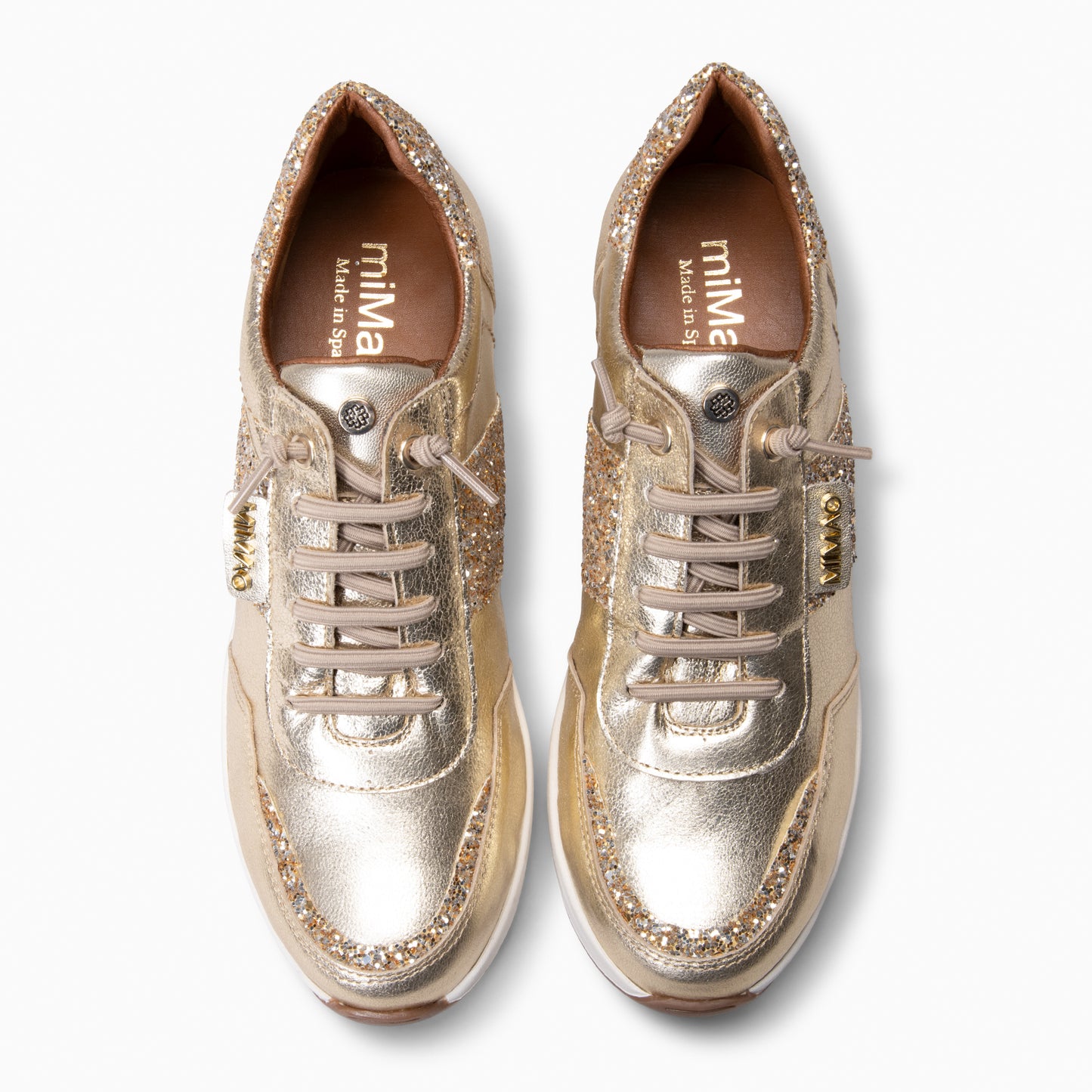 PAU - Zapatillas con cuña PLATINO