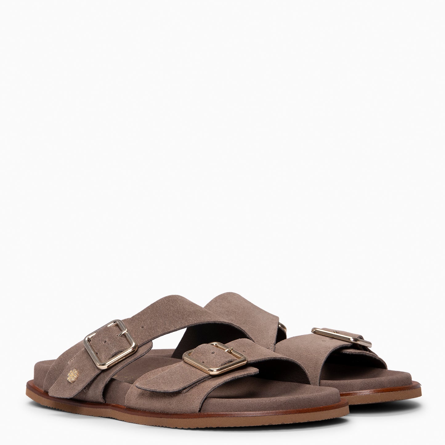 FRIDA - Sandalias tipo pala de ante MARRON