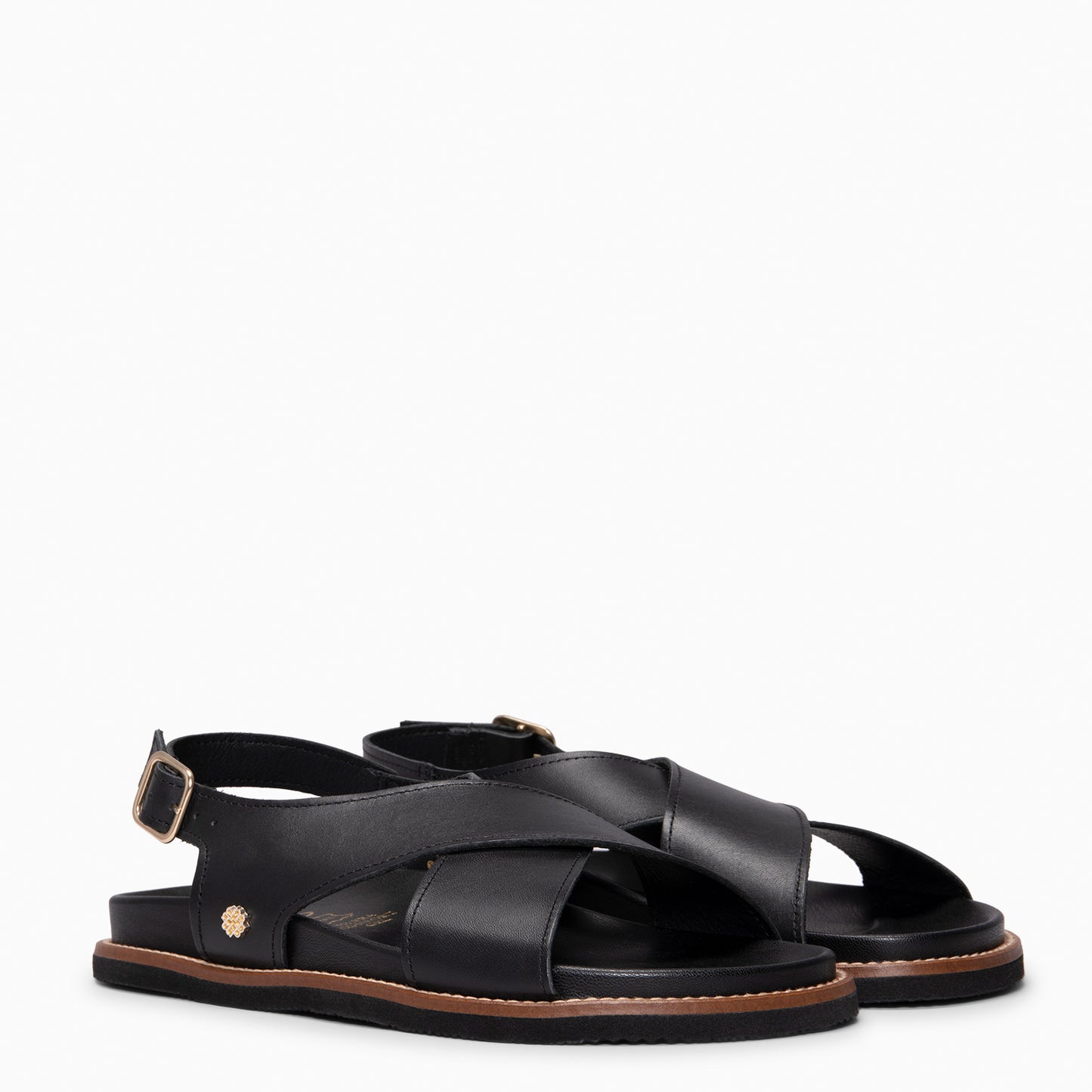 COIBA - Sandalias tipo pala de napa NEGRO