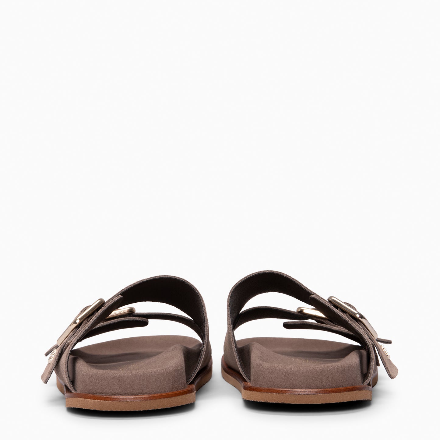 FRIDA - Sandalias tipo pala de ante MARRON