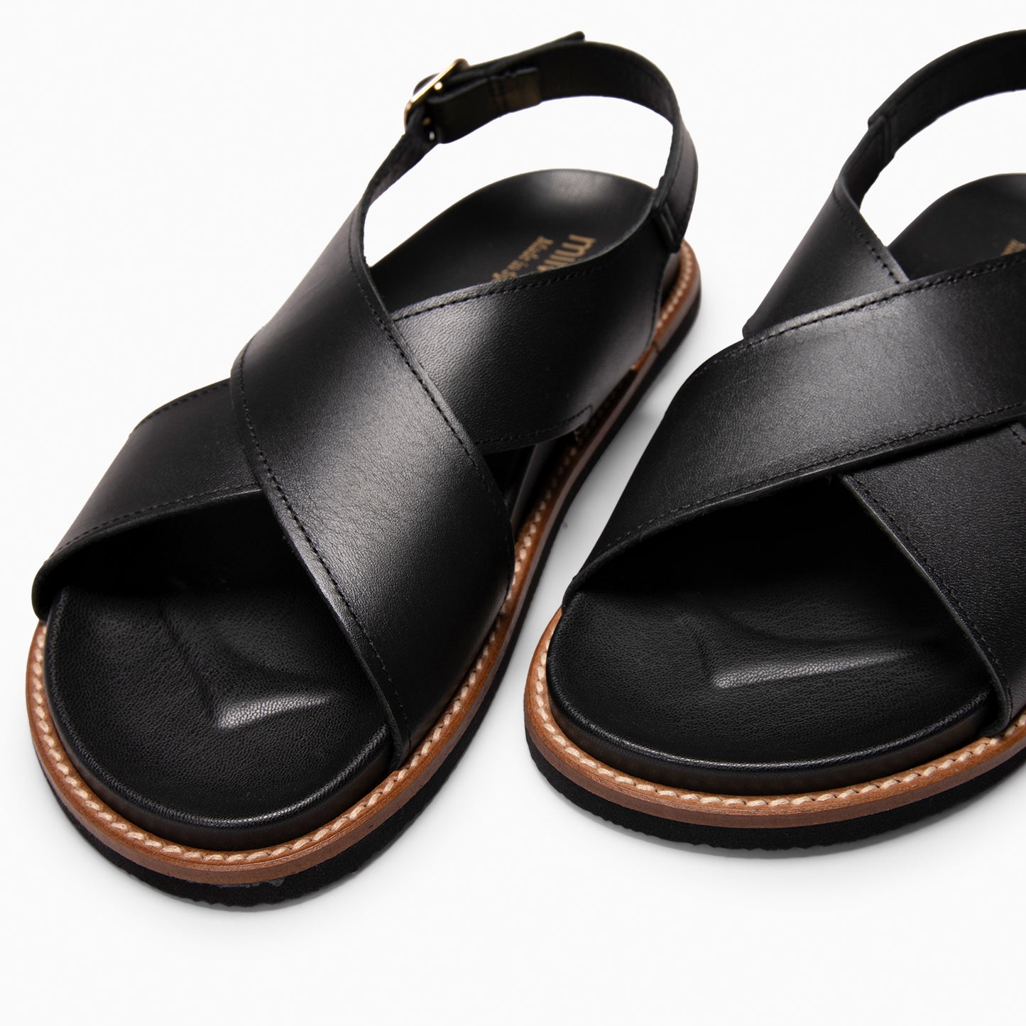 COIBA - Sandalias tipo pala de napa NEGRO