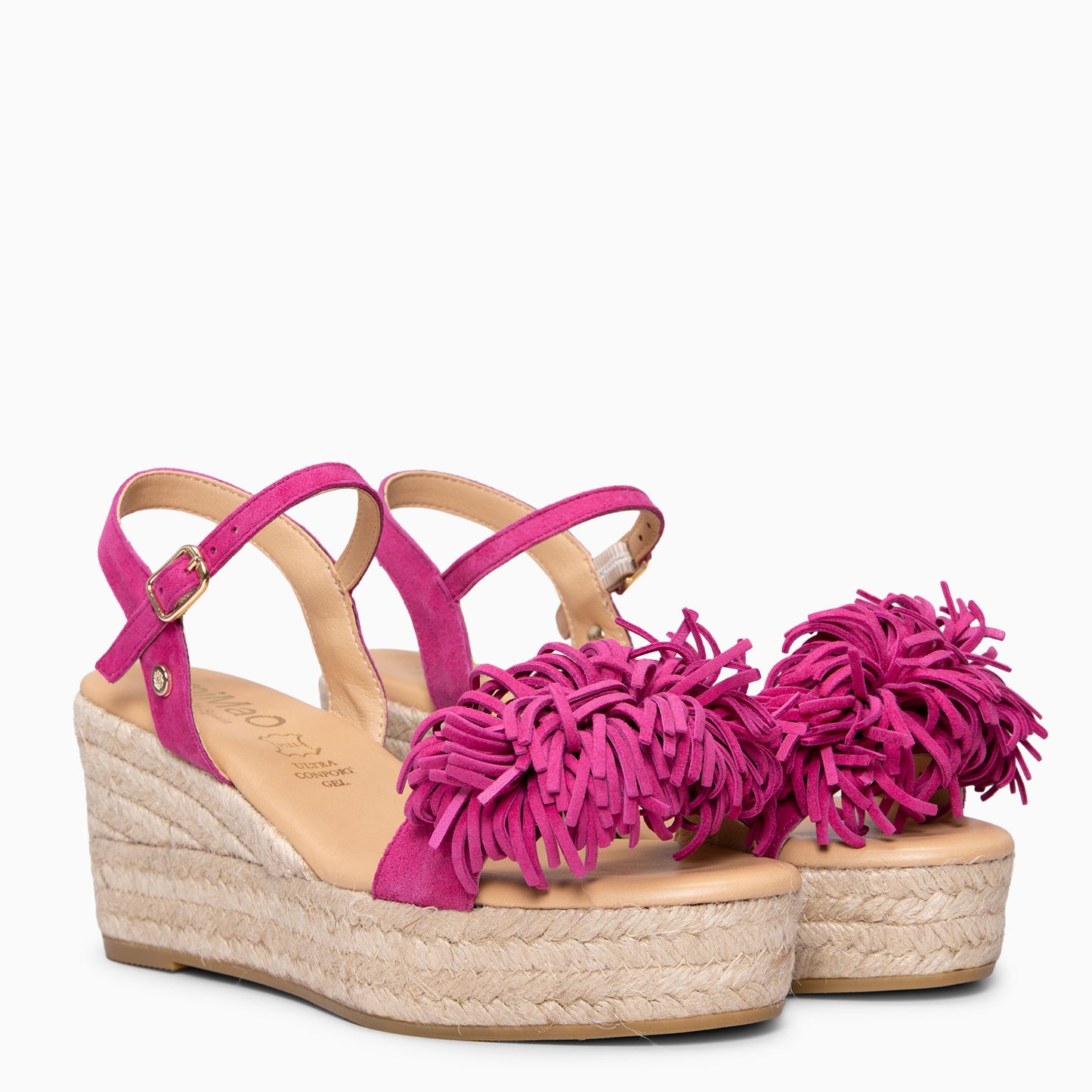 CELESTE - Cuñas de esparto de serraje  FUCSIA