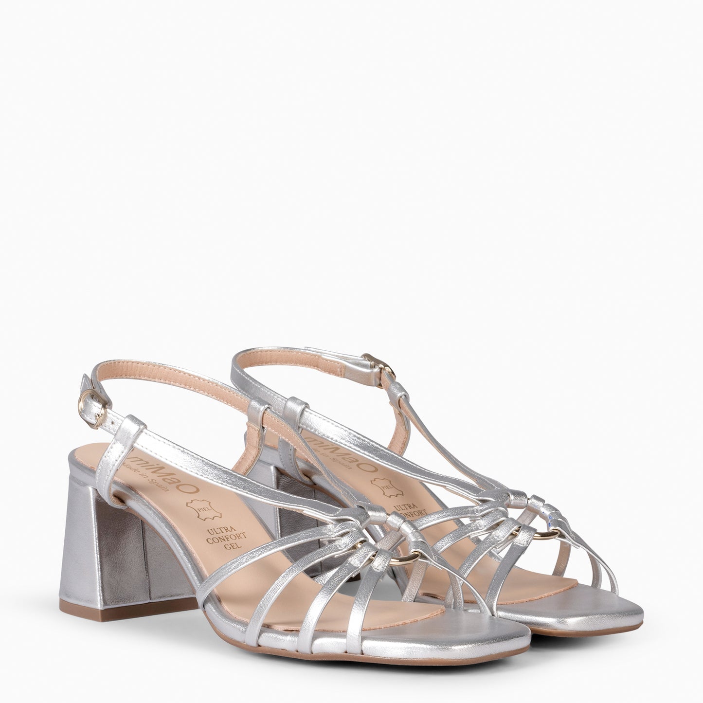 SOLEIL - Sandalias de tacón PLATA