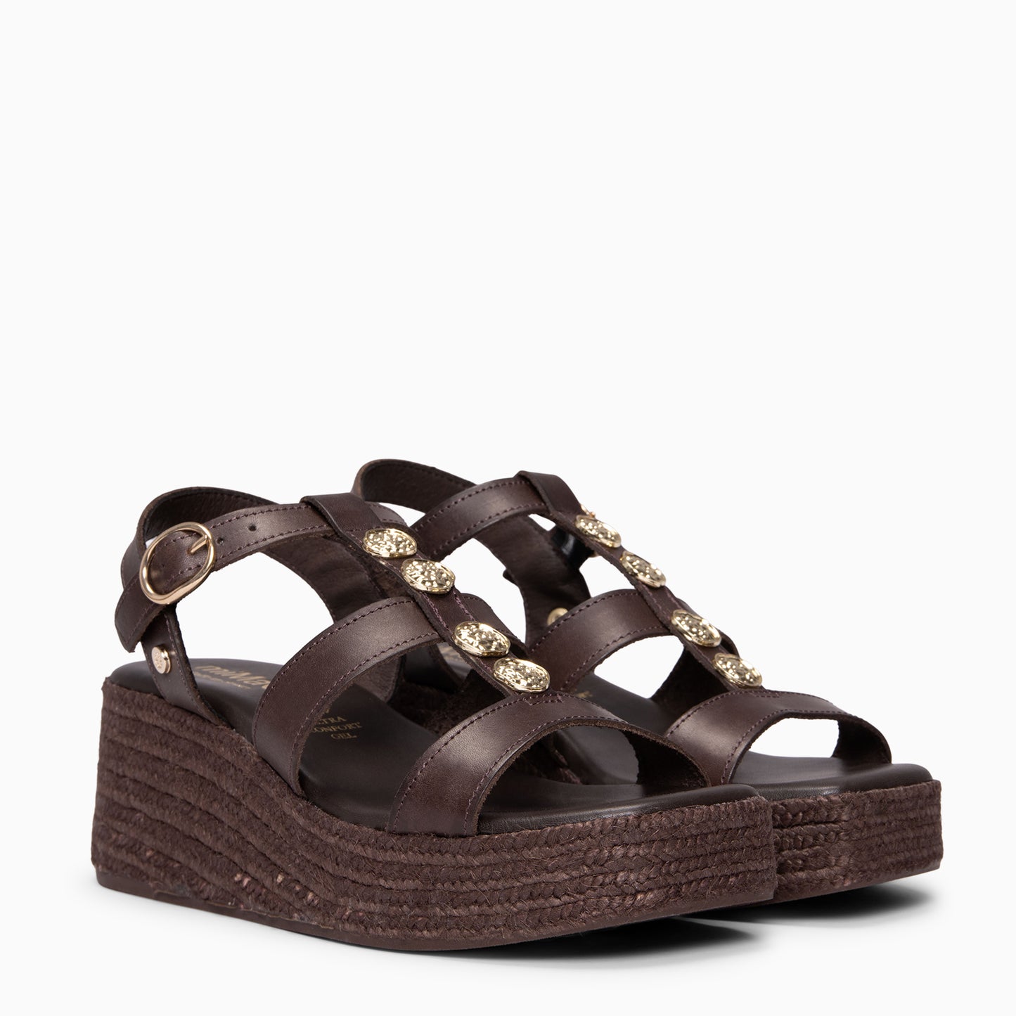 DANAE - Sandalias de plataforma de yute  MARRON