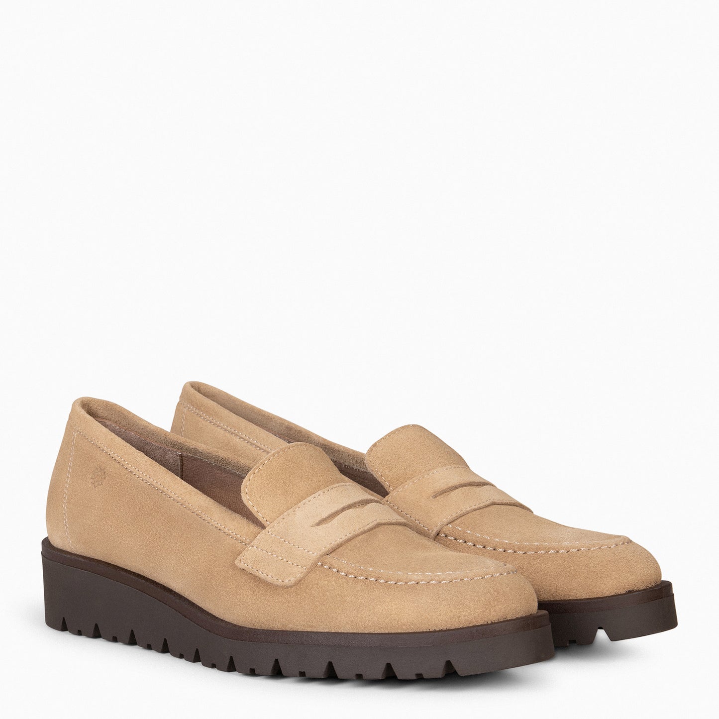 DAFNE - Mocassin compensé BEIGE