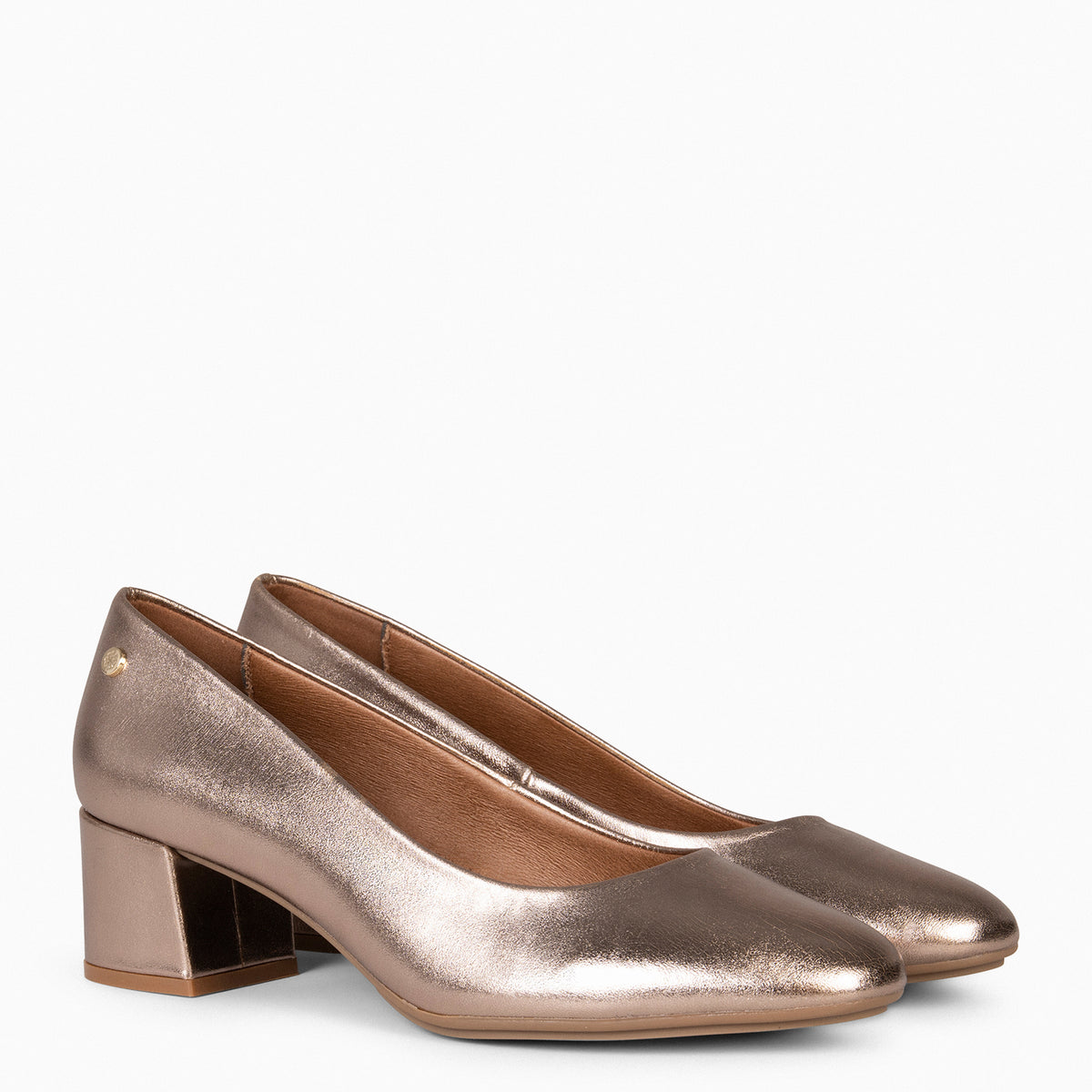 URBAN REDONDO SPLASH – Zapato de tacón bajo ORO
