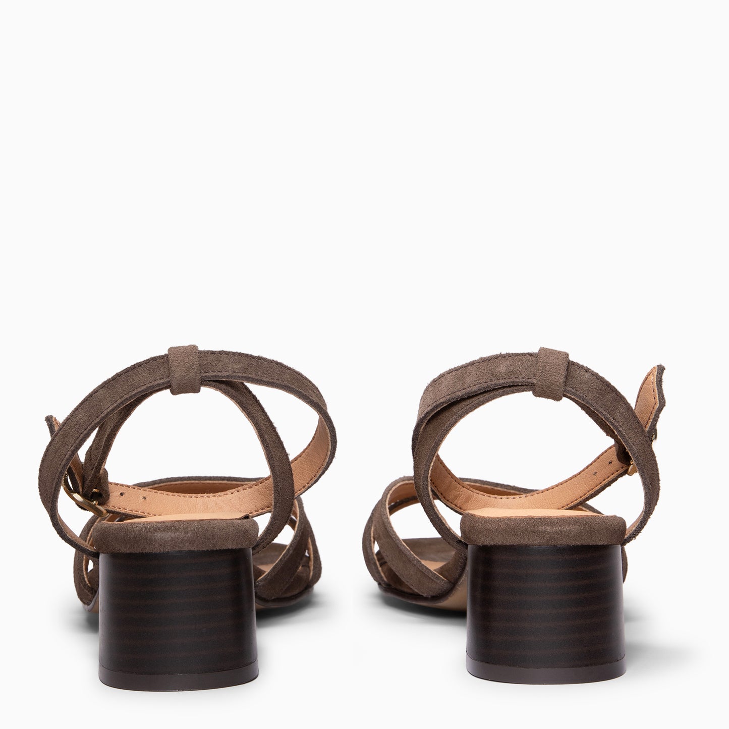 LINDA - Sandalia de tacón MARRON