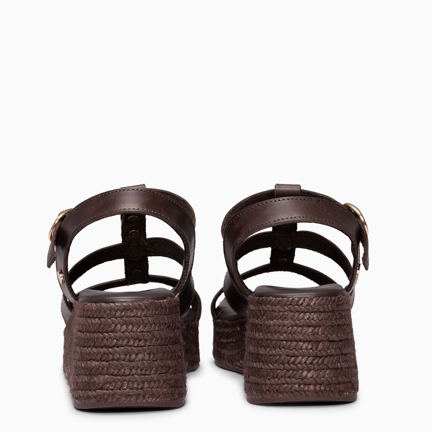 DANAE - Sandalias de plataforma de yute  MARRON