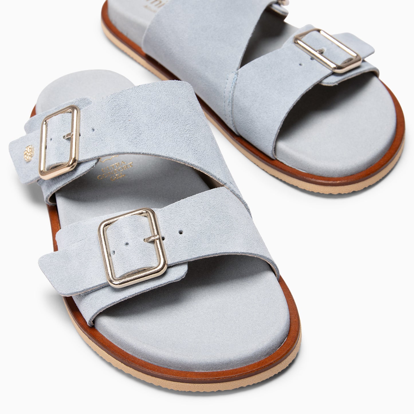 FRIDA - Sandalias tipo pala de ante AZUL