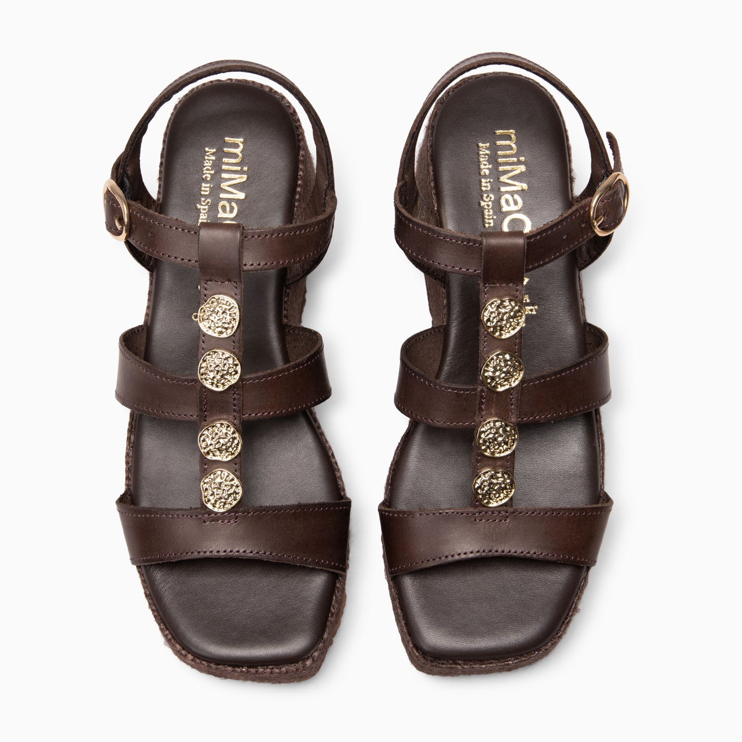 DANAE - Sandalias de plataforma de yute  MARRON