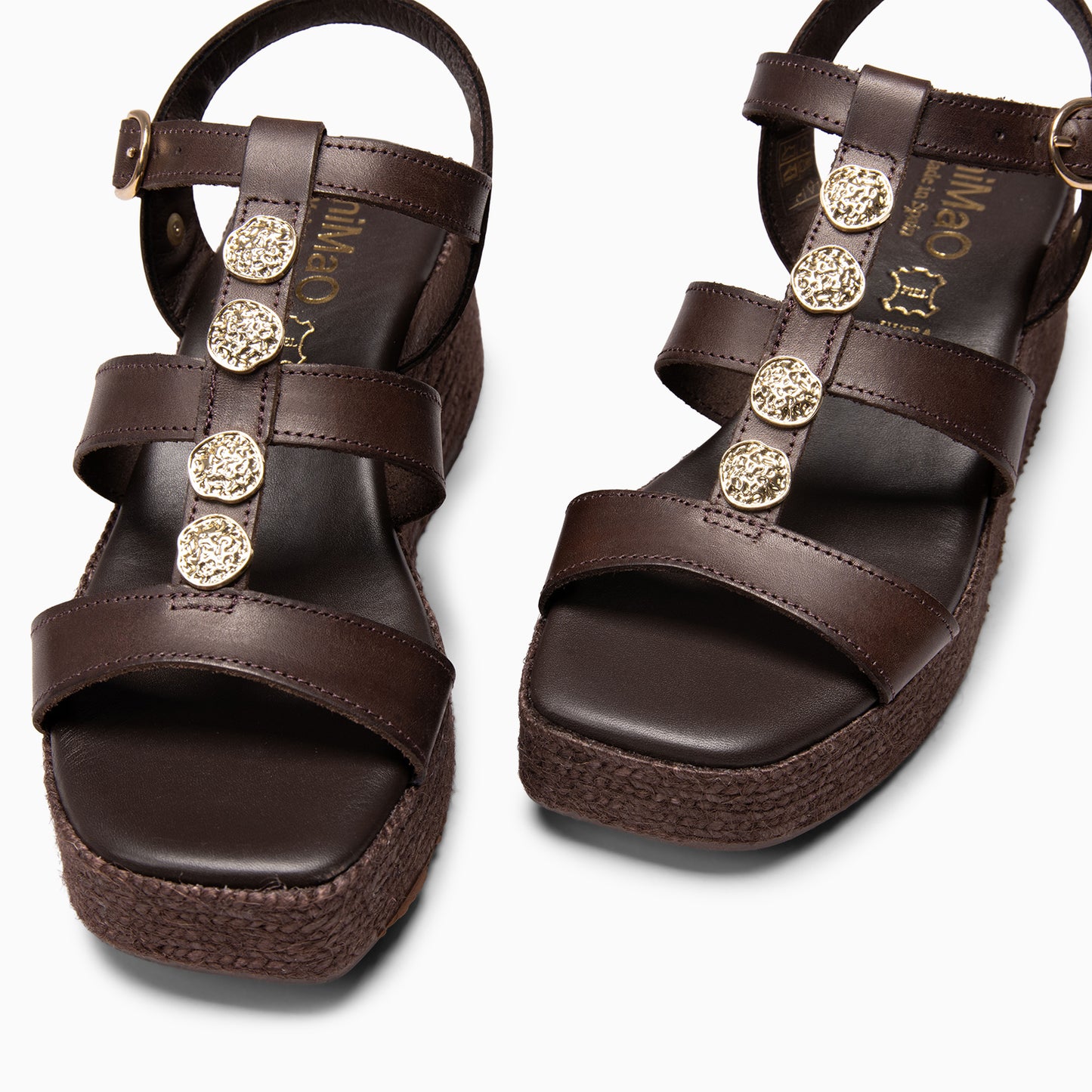 DANAE - Sandalias de plataforma de yute  MARRON