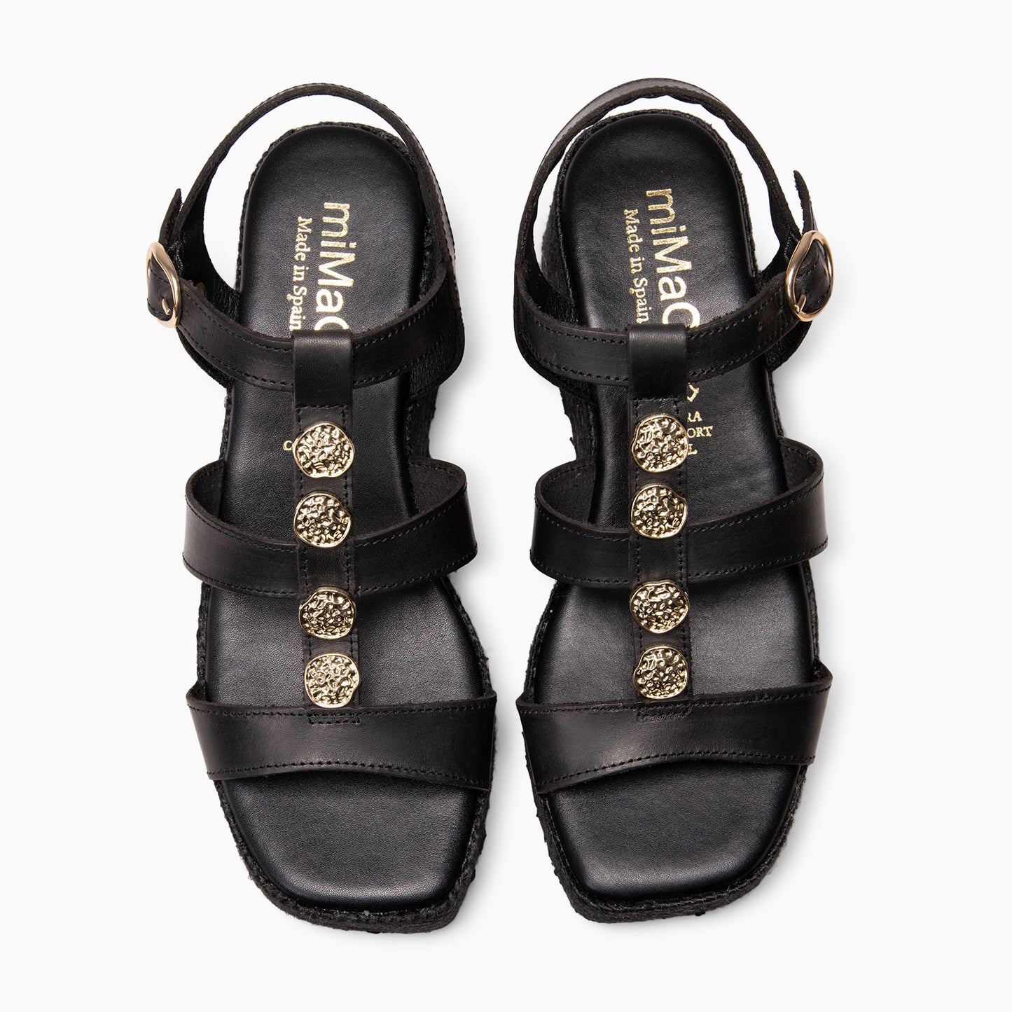 DANAE - Sandalias de plataforma de yute NEGRO