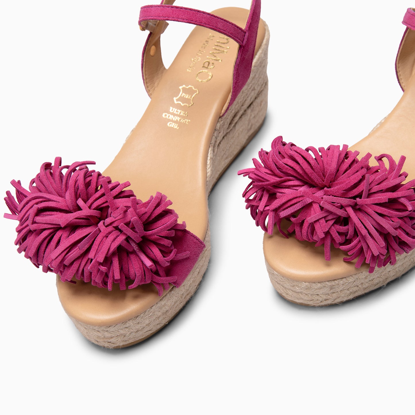 CELESTE - Cuñas de esparto de serraje  FUCSIA