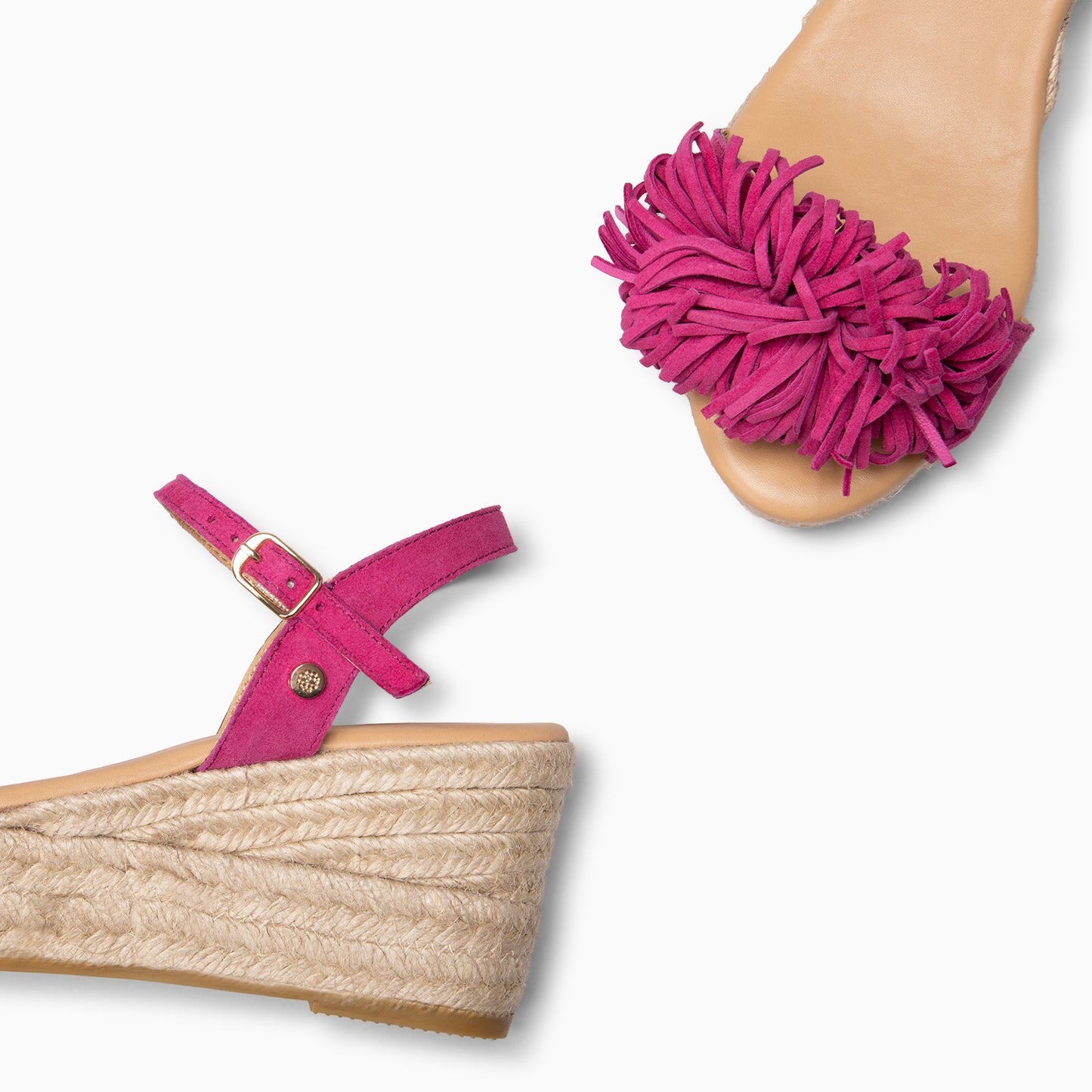 CELESTE - Cuñas de esparto de serraje  FUCSIA