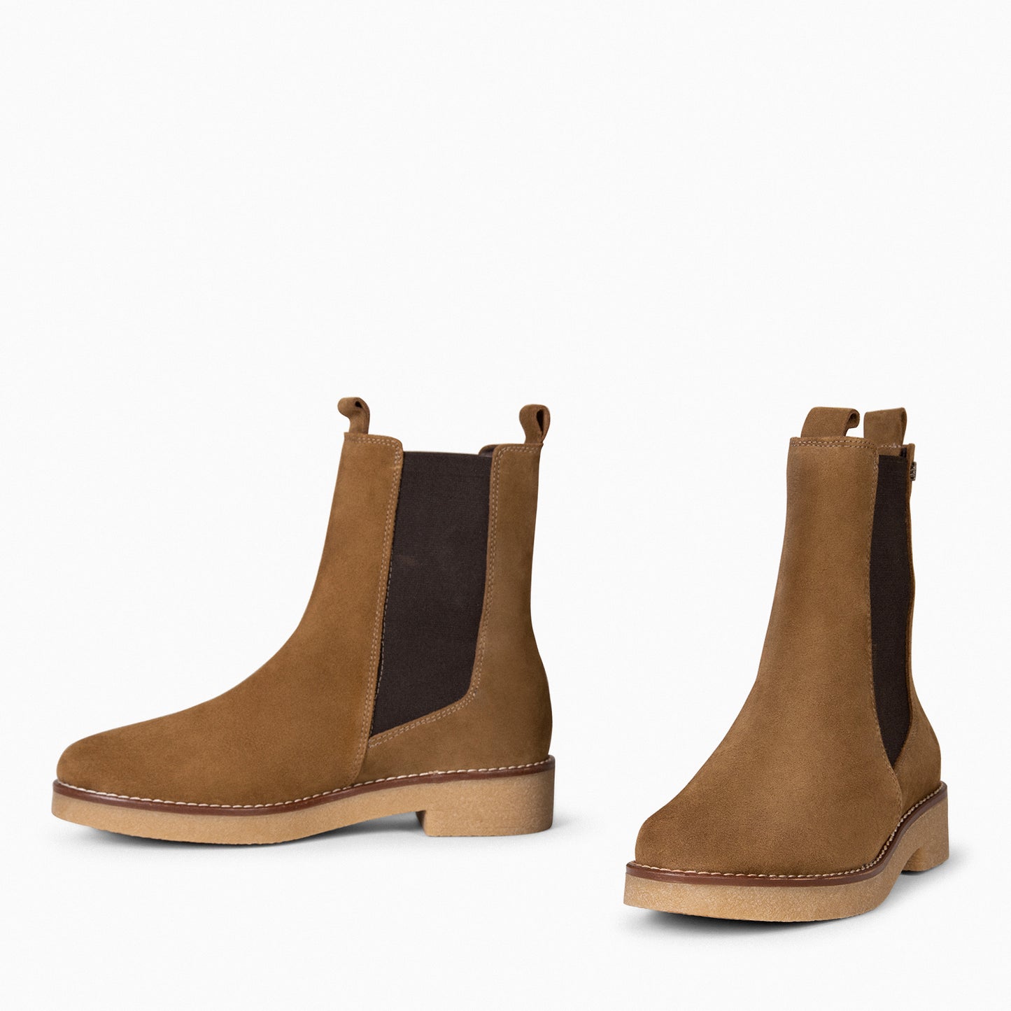 PORTLAND – Botines Chelsea de piel CAMEL