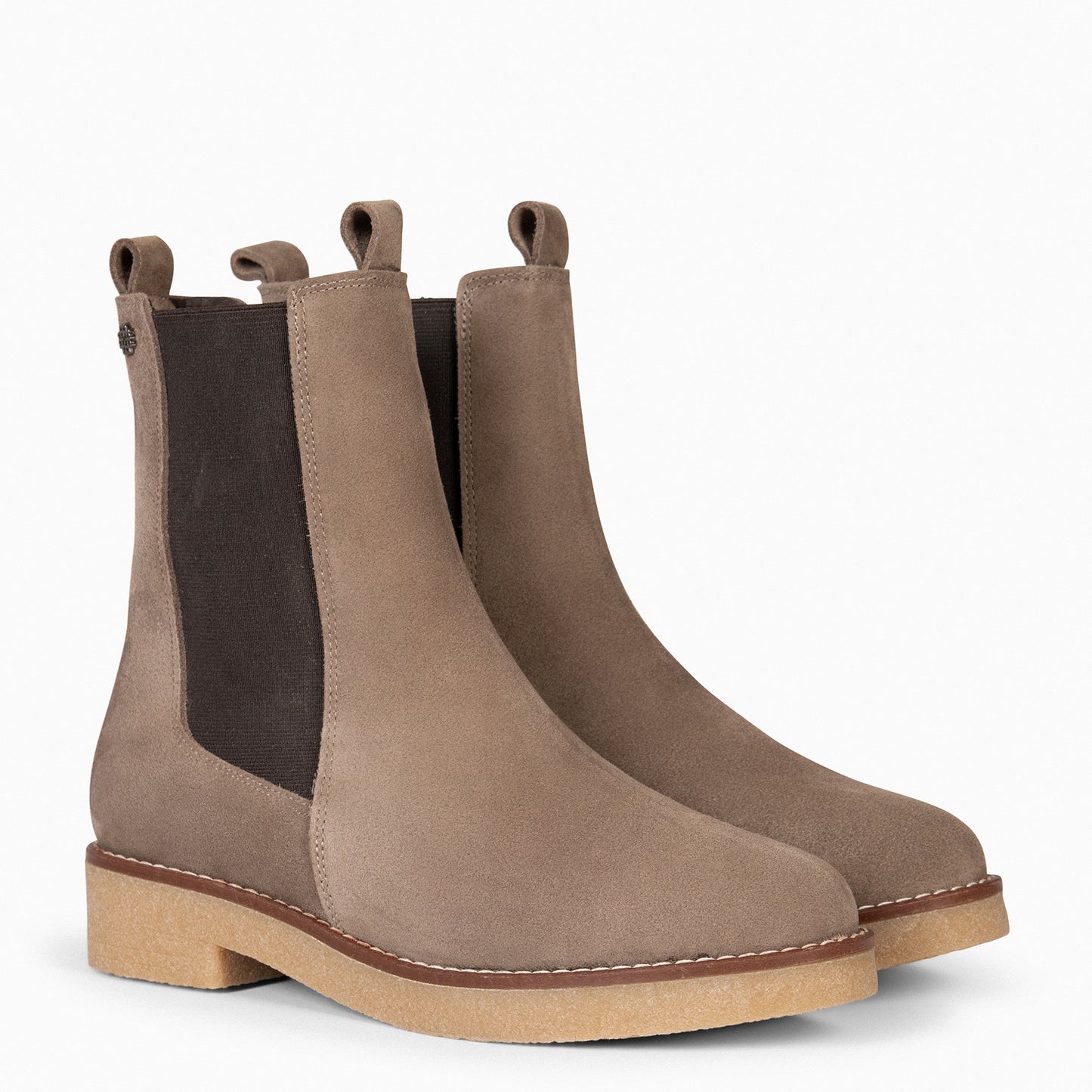 PORTLAND – Bottines Chelsea en cuir TAUPE