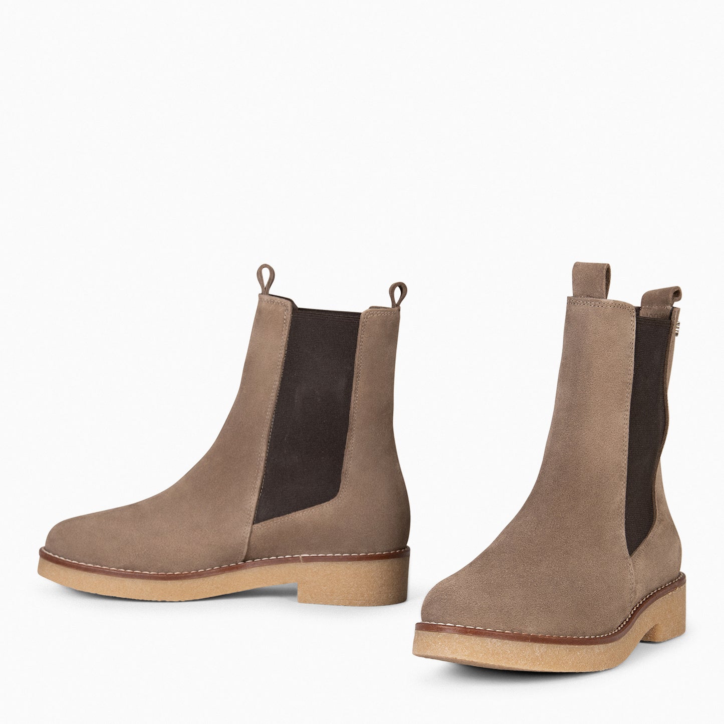 PORTLAND – Bottines Chelsea en cuir TAUPE