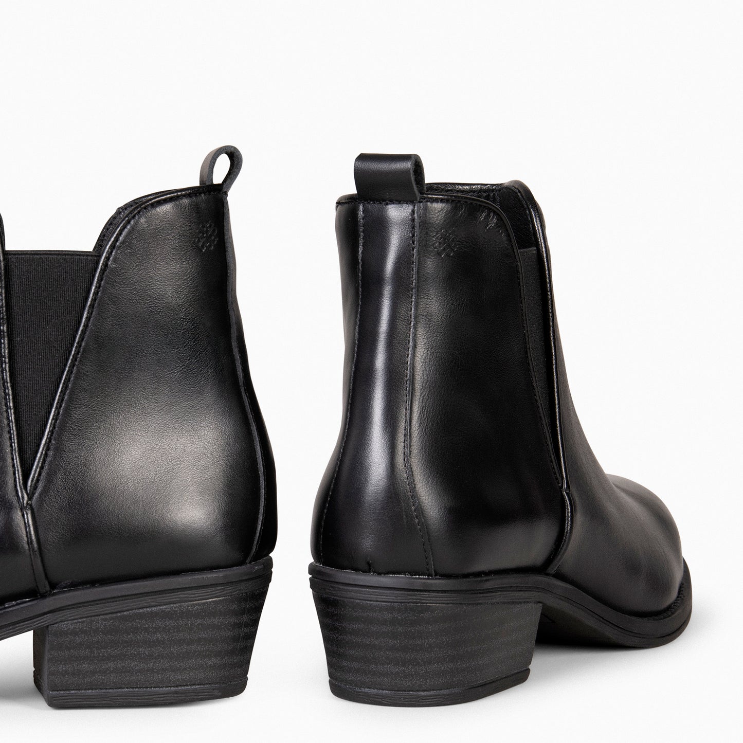 BASIC – Bottines à talons bas NOIRES